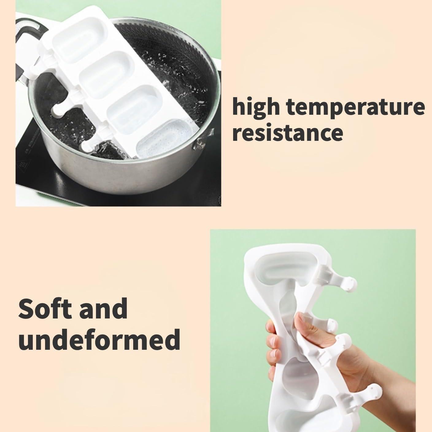 Molde de Paletas POWERDEVIL Rosa Silicona 4 Compartimentos