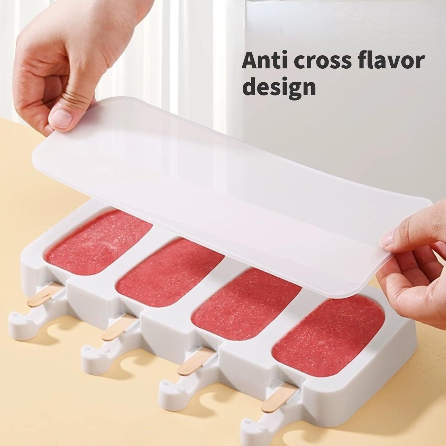 Molde de Paletas POWERDEVIL Rosa Silicona 4 Compartimentos