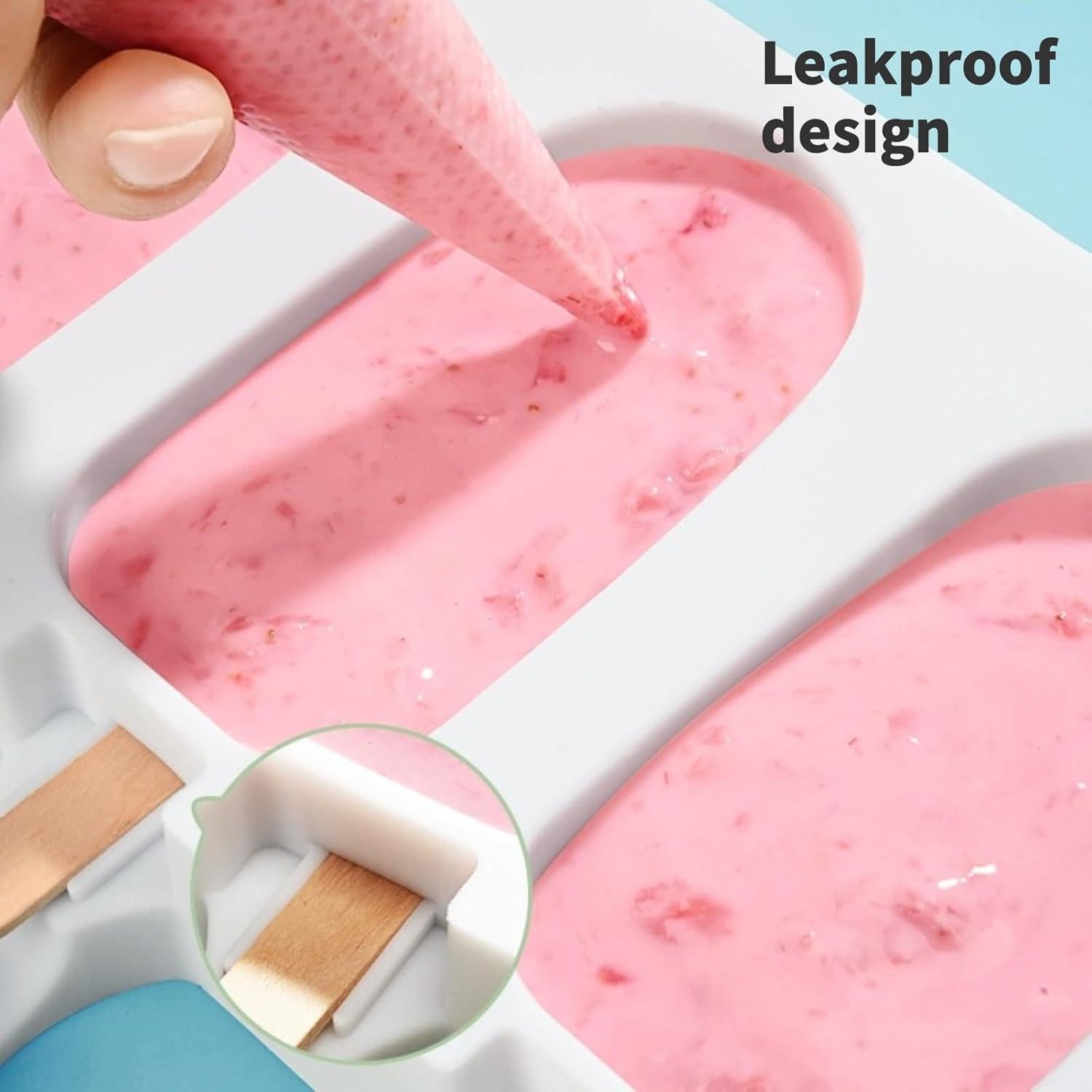 Molde de Paletas POWERDEVIL Rosa Silicona 4 Compartimentos