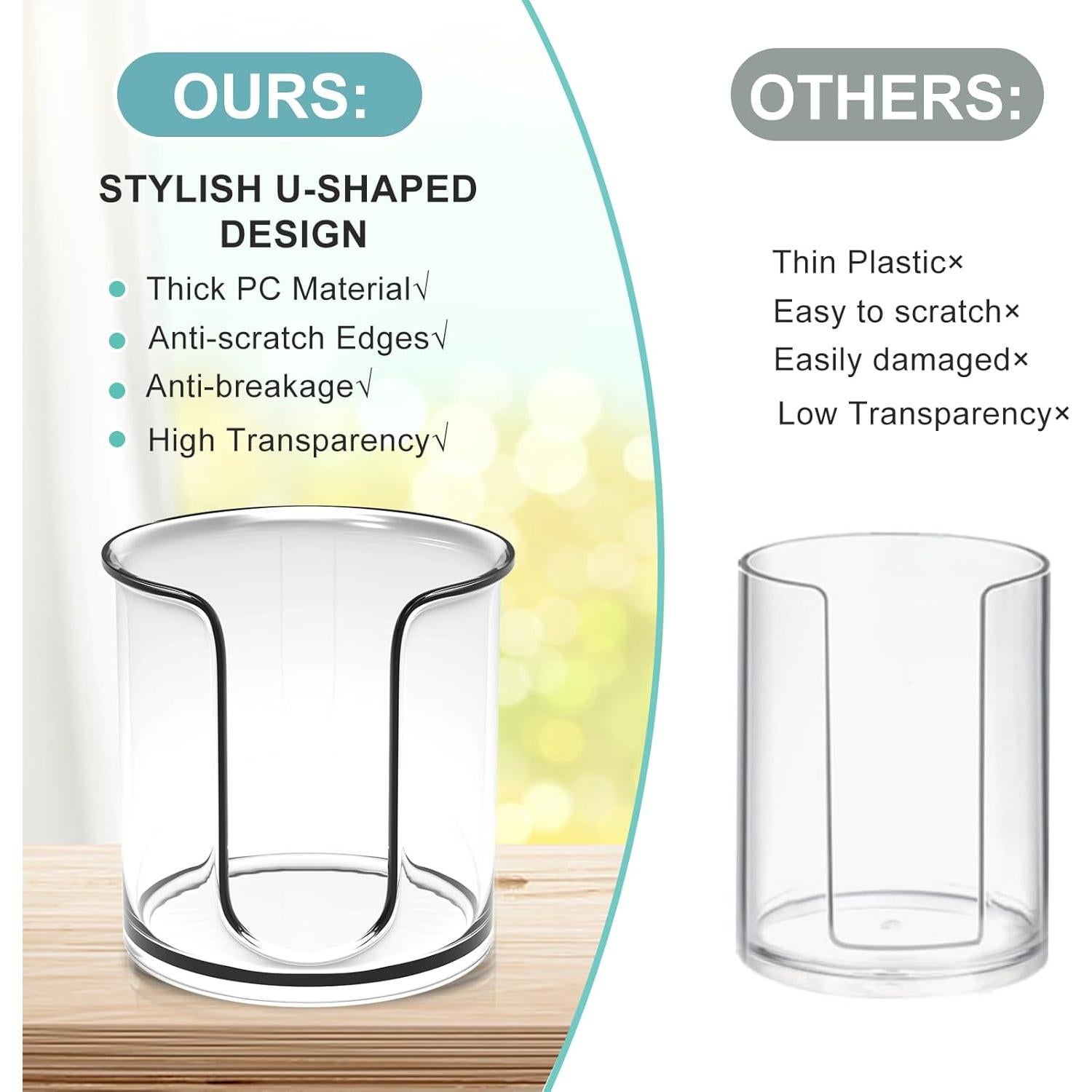 Dispensador de Tazas de Baño Housewife Cabinets 3oz Transparente