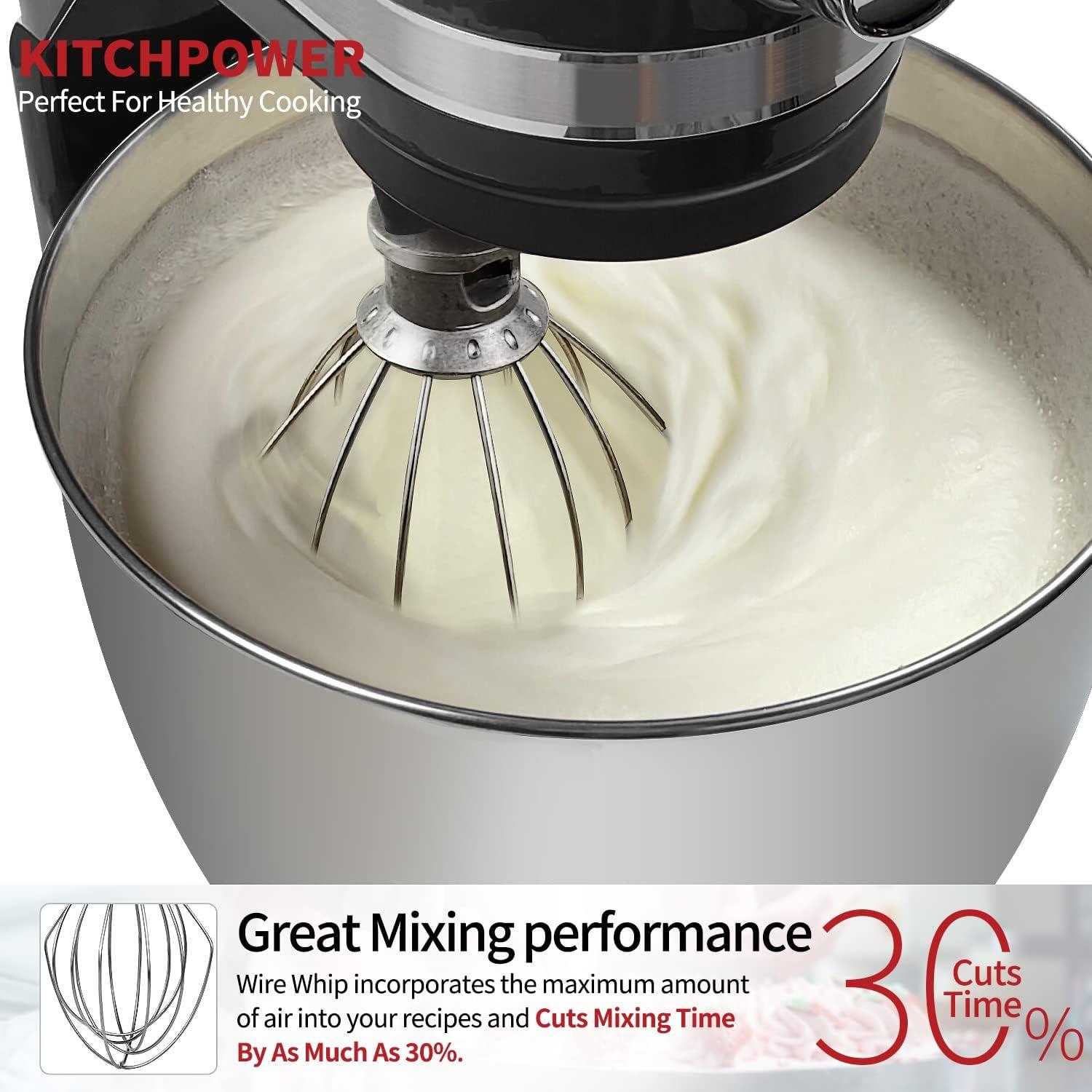 K45WW Wire Whip Attachment for Tilt-Head Stand Mixer Stainless Steel Egg Cream Stirrer, Flour Cake Balloon Whisk