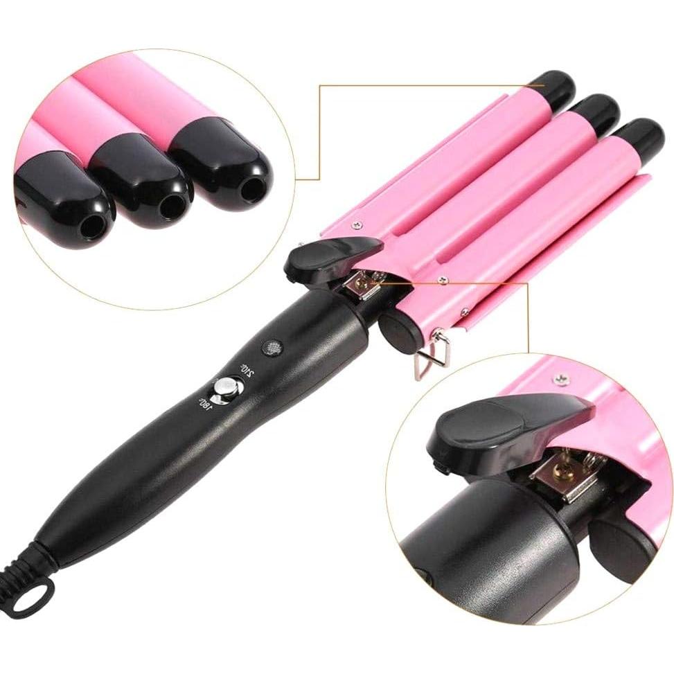 Plancha de Rizar Cabello 3 Barriles Cerámica MODVICA 25mm/32mm