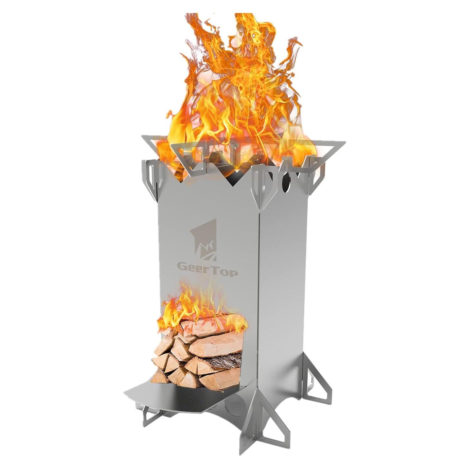 Estufa de Camping GEERTOP de Acero Inoxidable Portátil