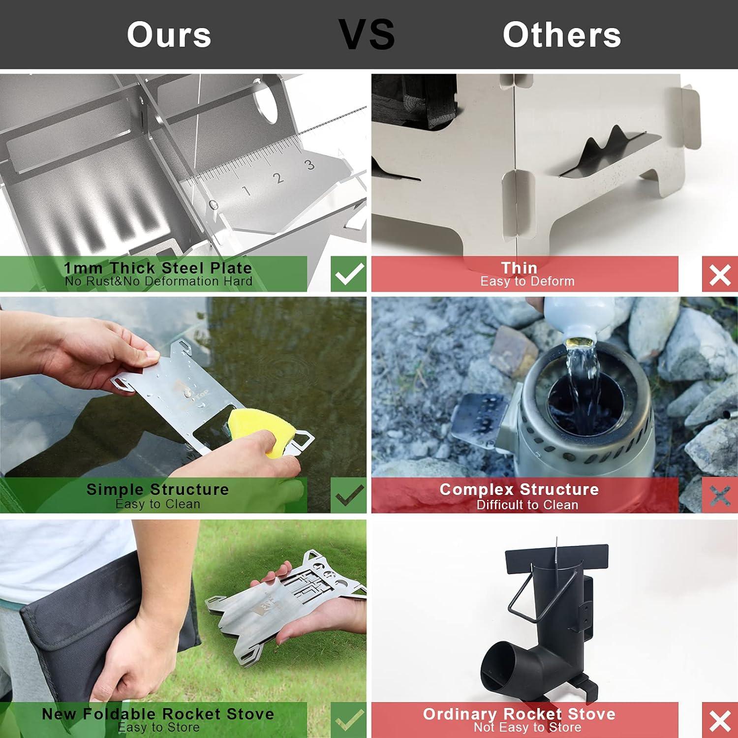 Estufa de Camping GEERTOP de Acero Inoxidable Portátil