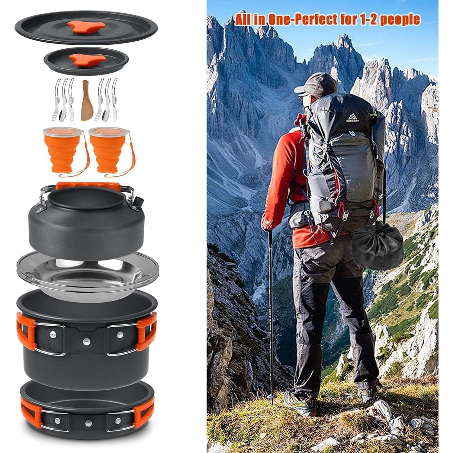 Juego de Cocina Camping Sanheshun 18 Piezas Aluminio