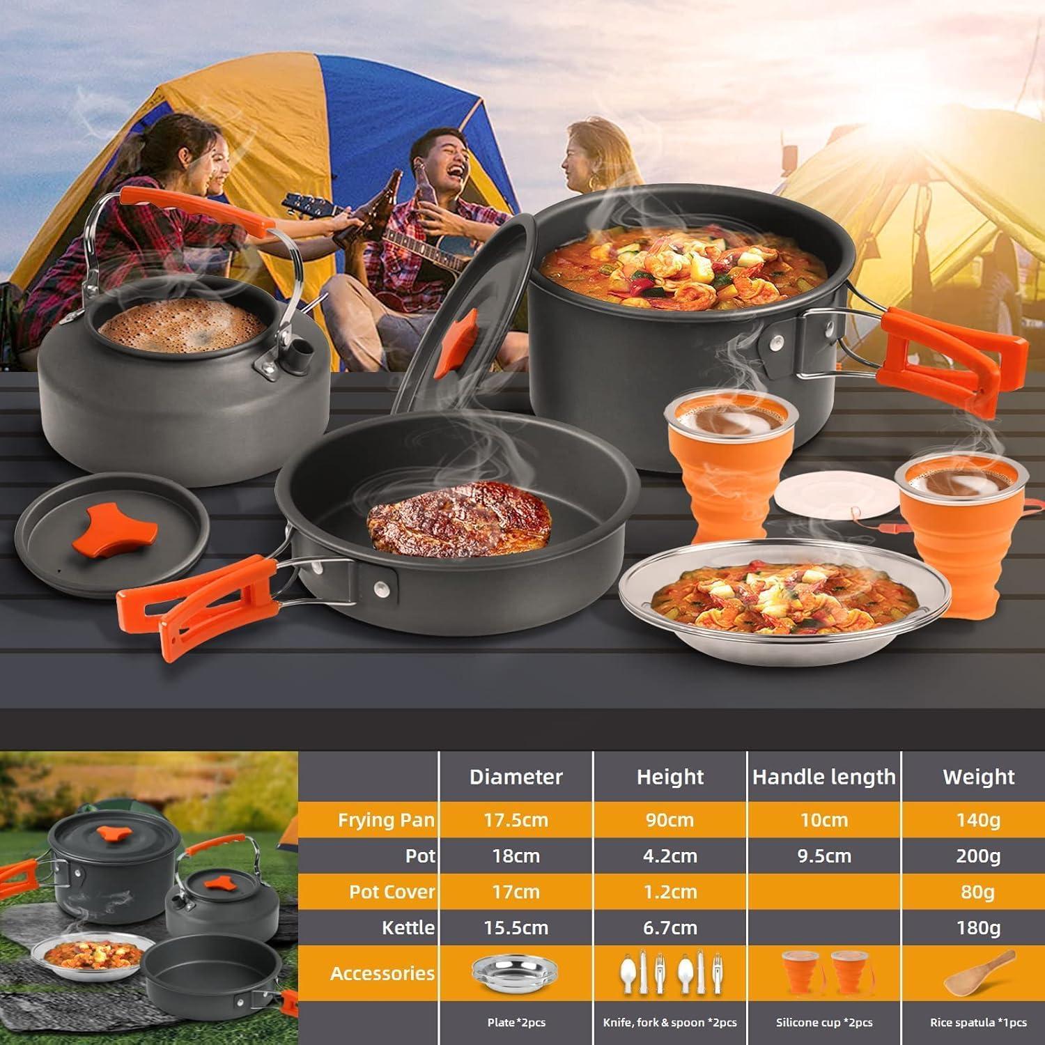 Juego de Cocina Camping Sanheshun 18 Piezas Aluminio