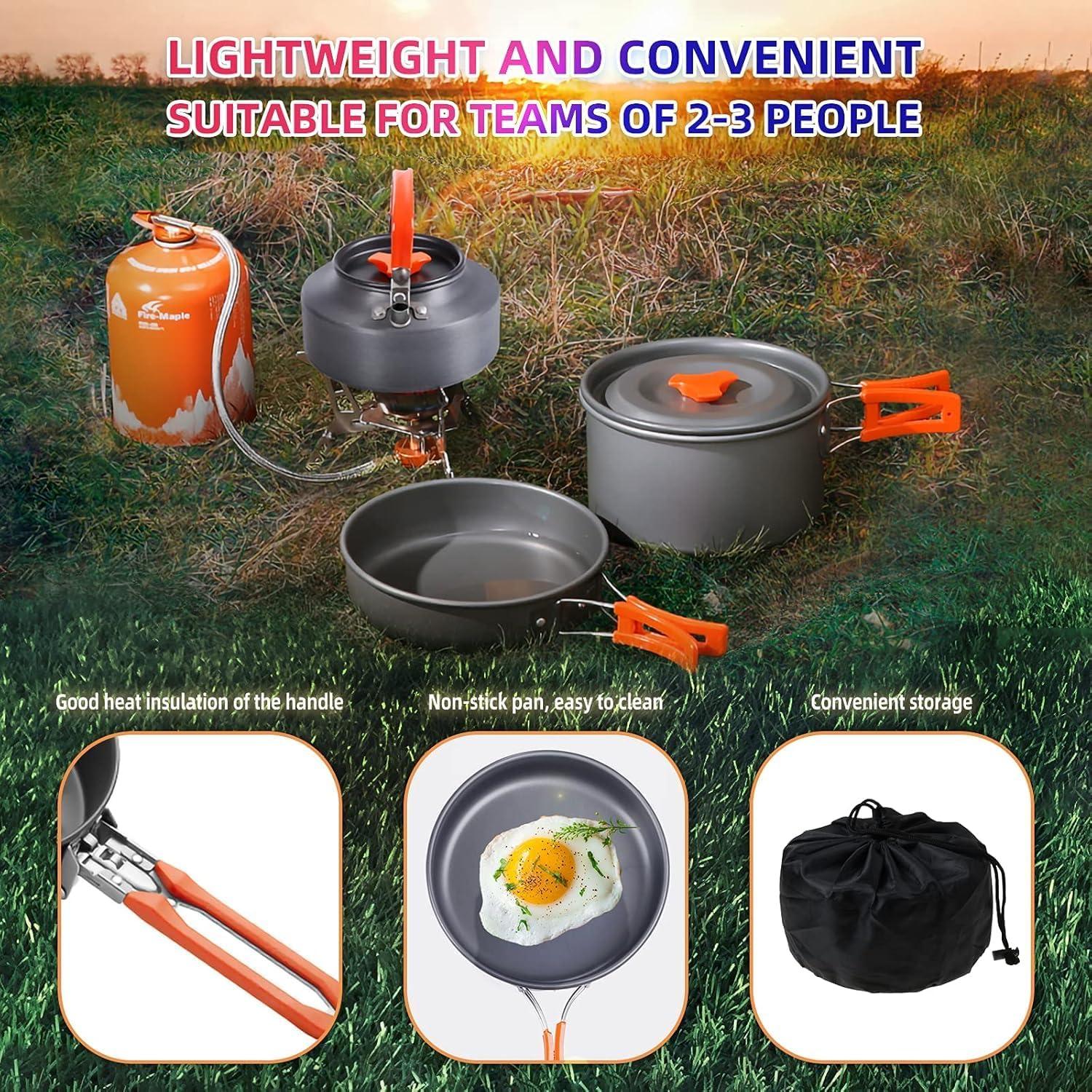 Juego de Cocina Camping Sanheshun 18 Piezas Aluminio