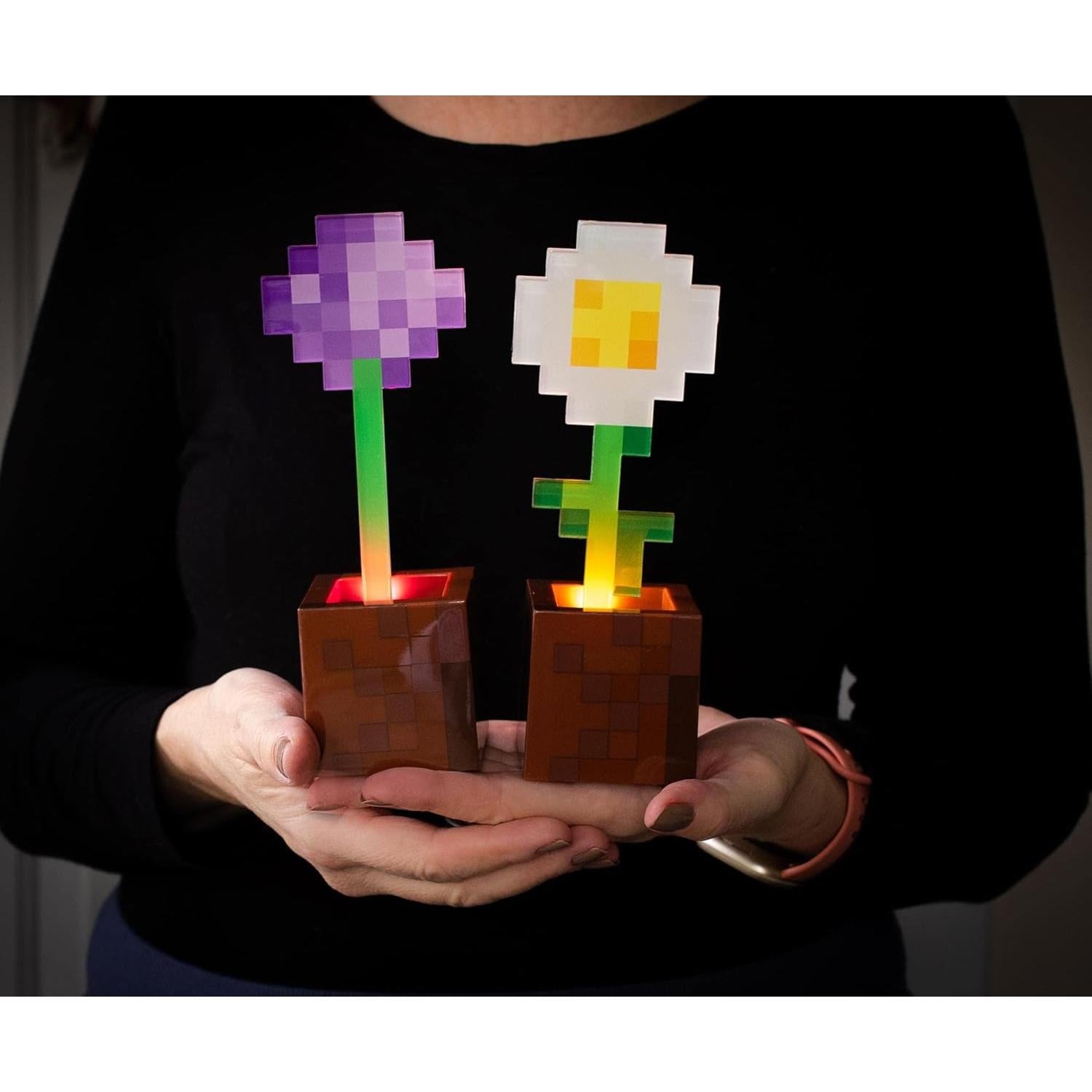 Lámparas LED de Mesa Minecraft Daisy y Allium, Set de 2