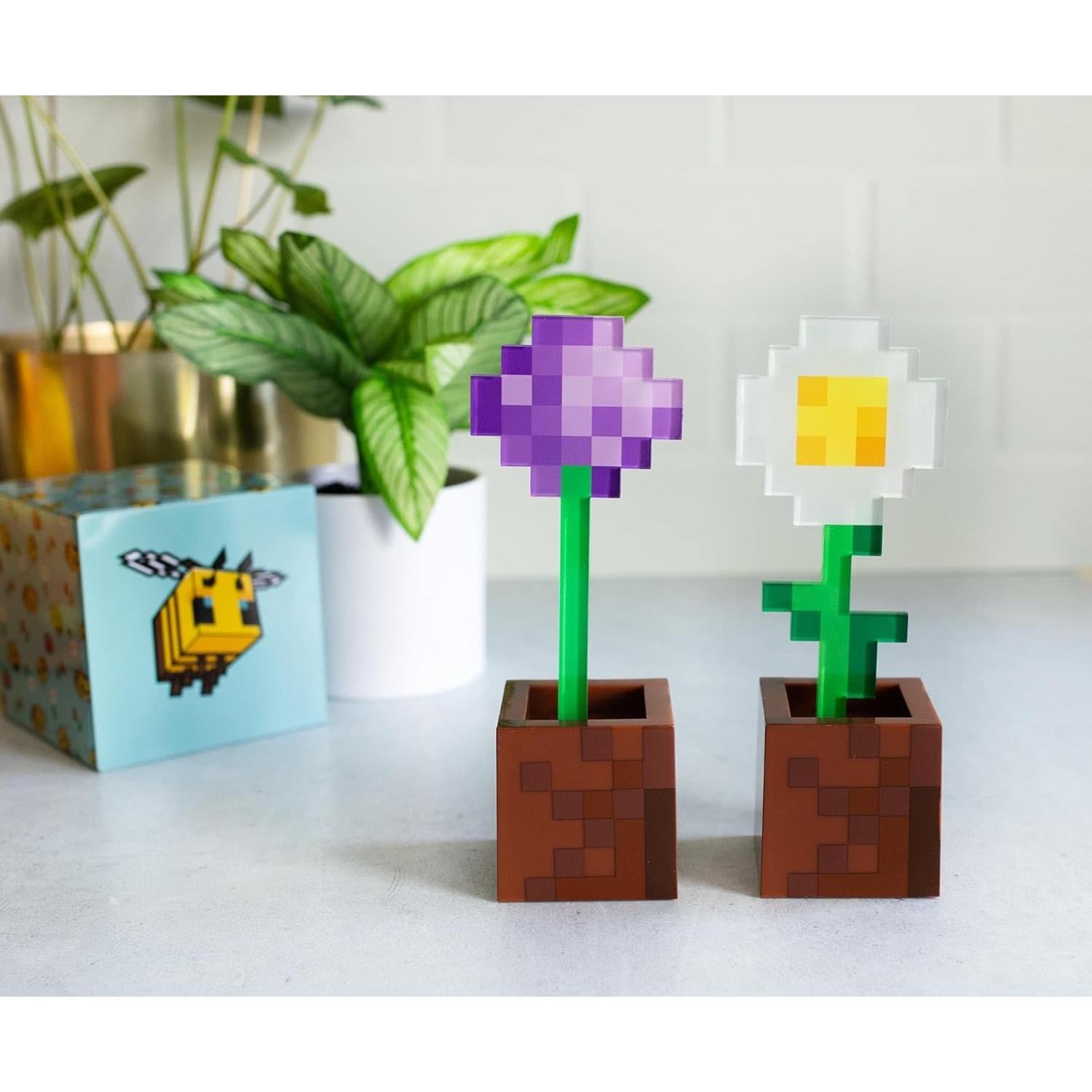 Lámparas LED de Mesa Minecraft Daisy y Allium, Set de 2