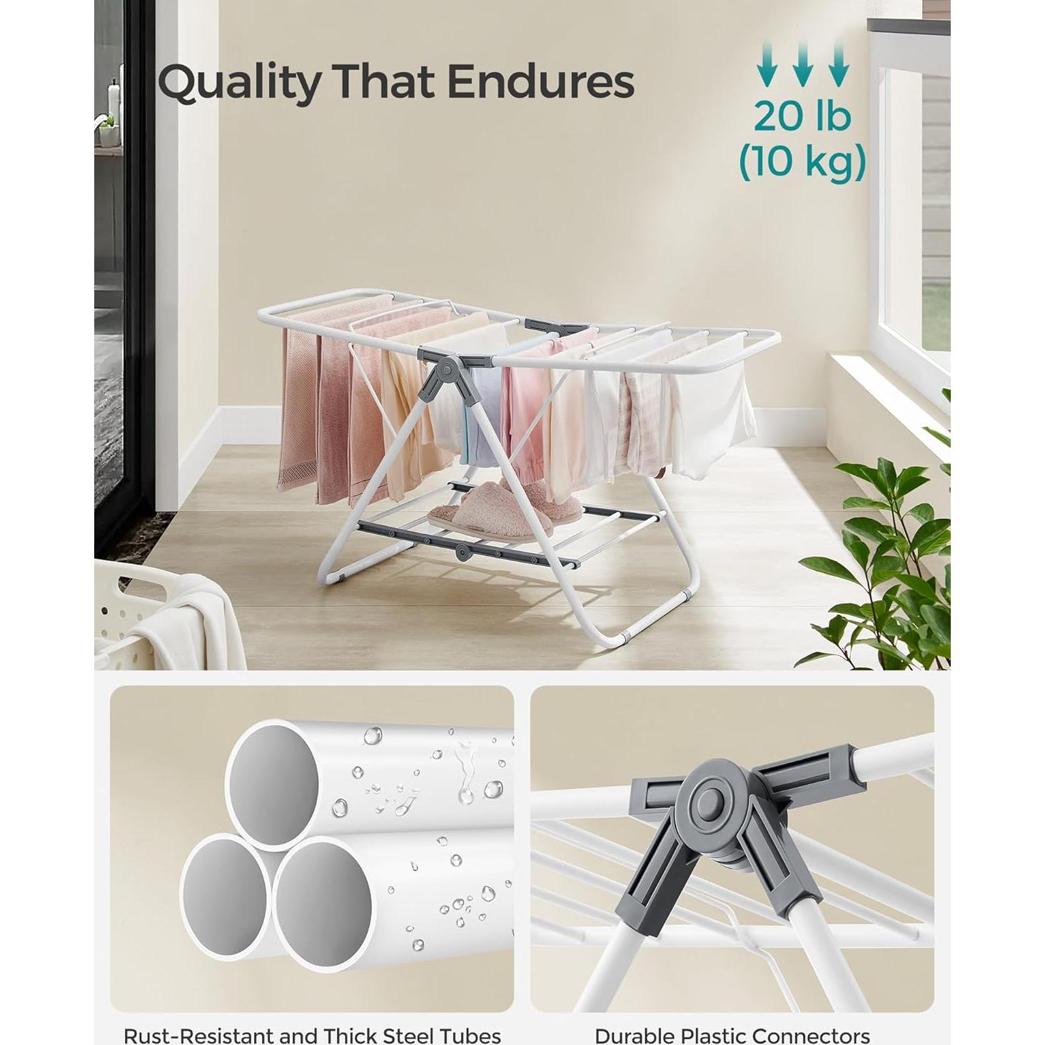 Soporte para Secar Ropa Plegable SONGMICS 2 Niveles 44x101cm