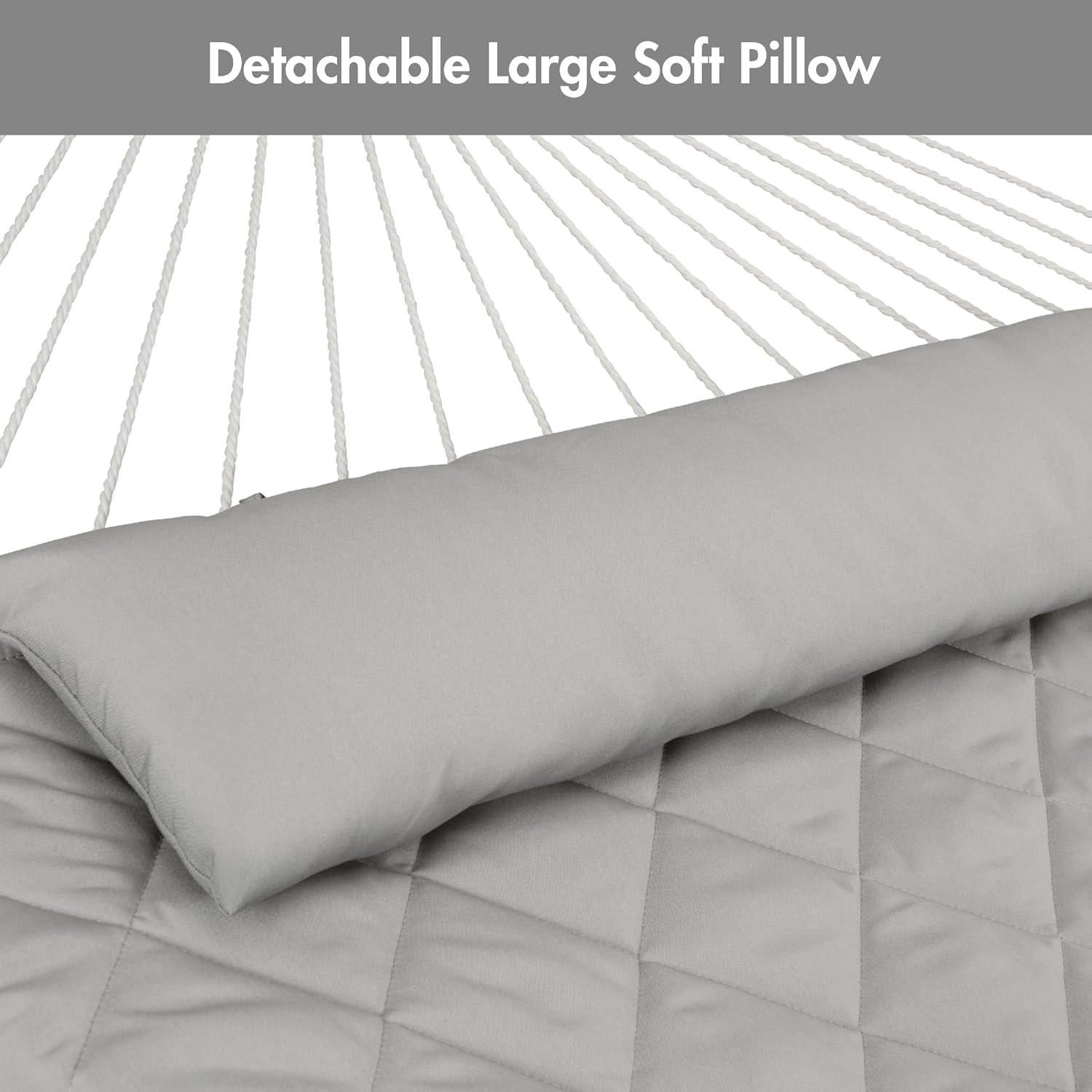 Hamaca Doble ANOW con Soporte de 3.66 m y Almohada Gris