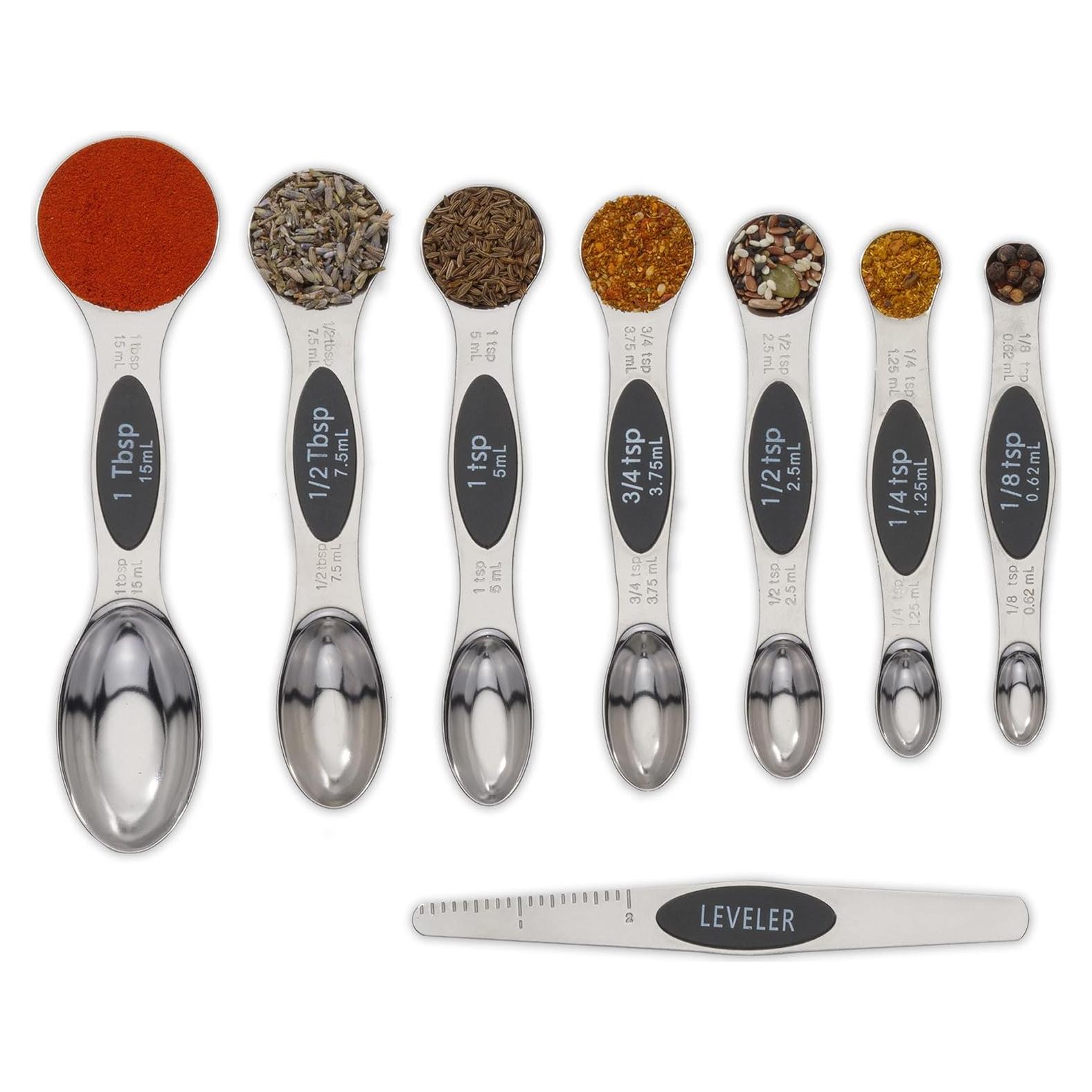 Juego de Cucharas Medidoras Magnéticas CH1EF Acero Inoxidable 8 Piezas