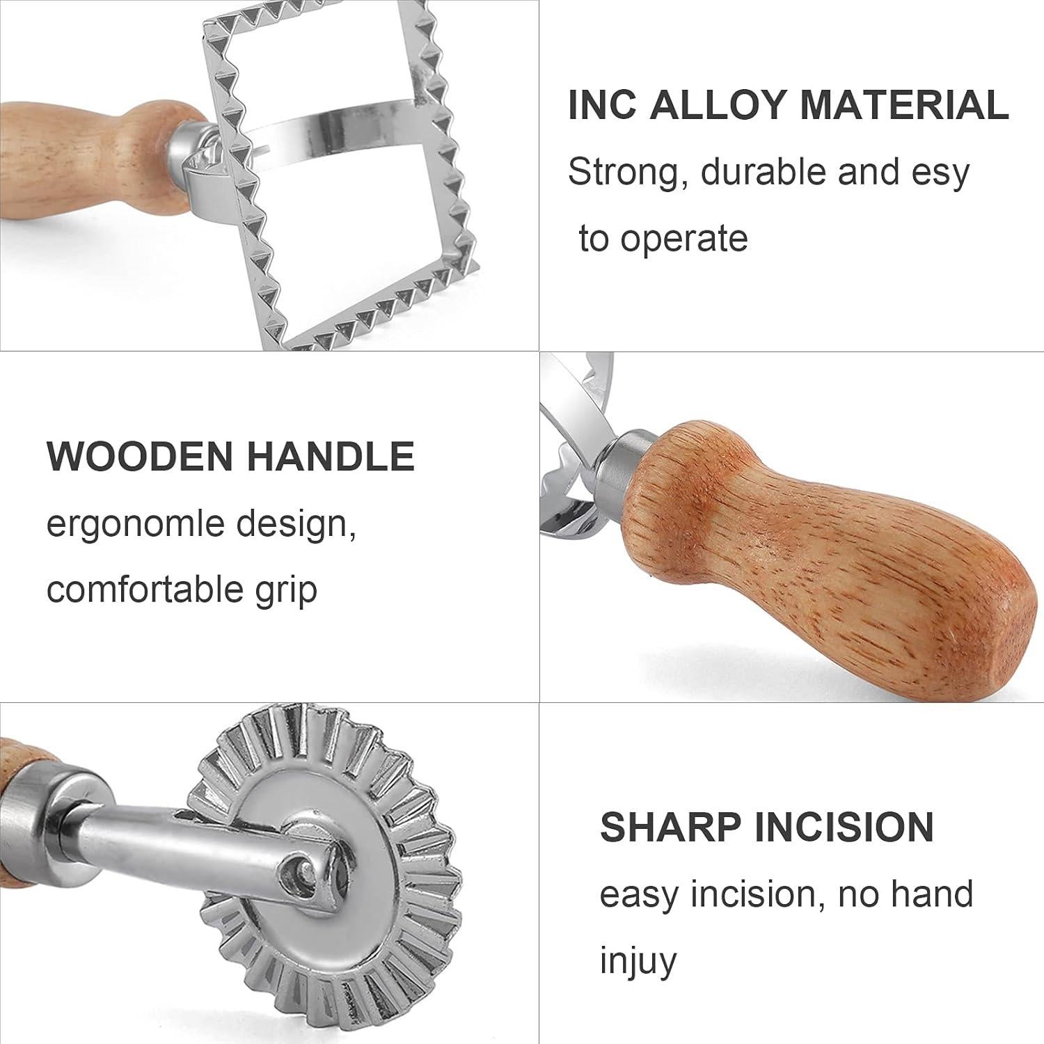 Cortador de Ravioles HSP-HSWITI 3 Set con Mango de Madera