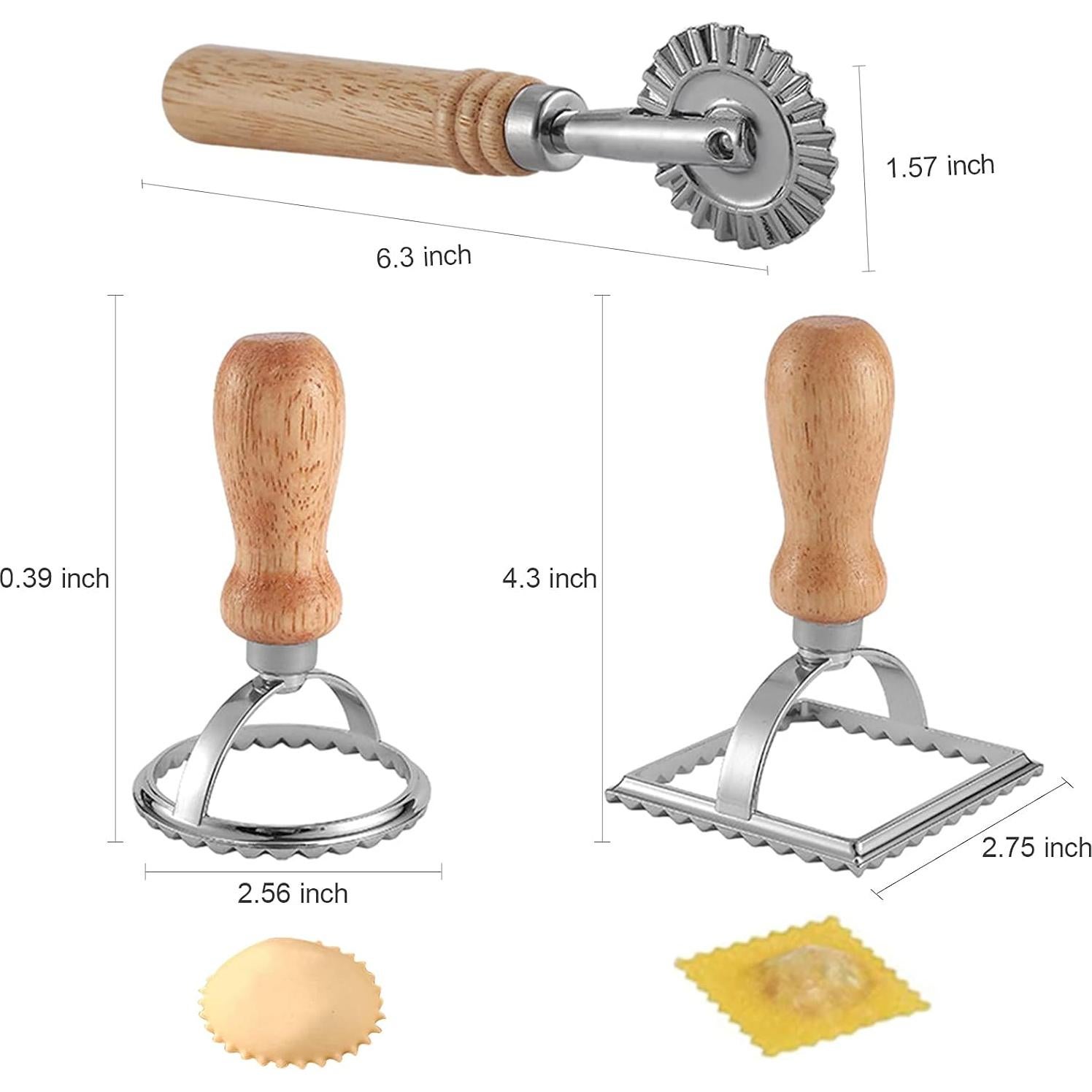 Cortador de Ravioles HSP-HSWITI 3 Set con Mango de Madera