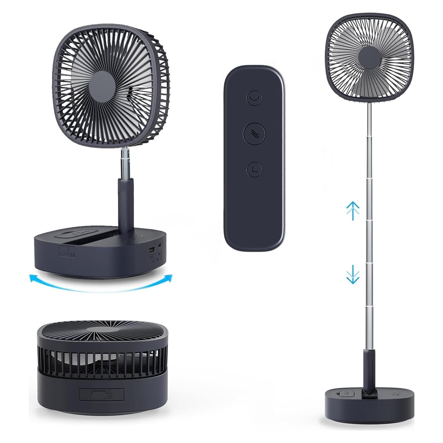Ventilador de pedestal oscilante Magesh M1Y 3 en 1 recargable