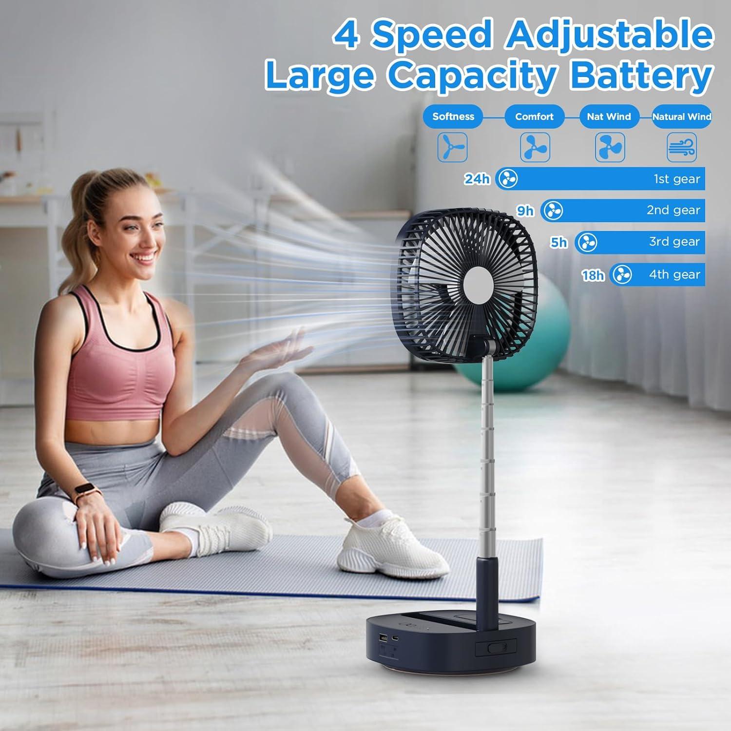 Ventilador de pedestal oscilante Magesh M1Y 3 en 1 recargable