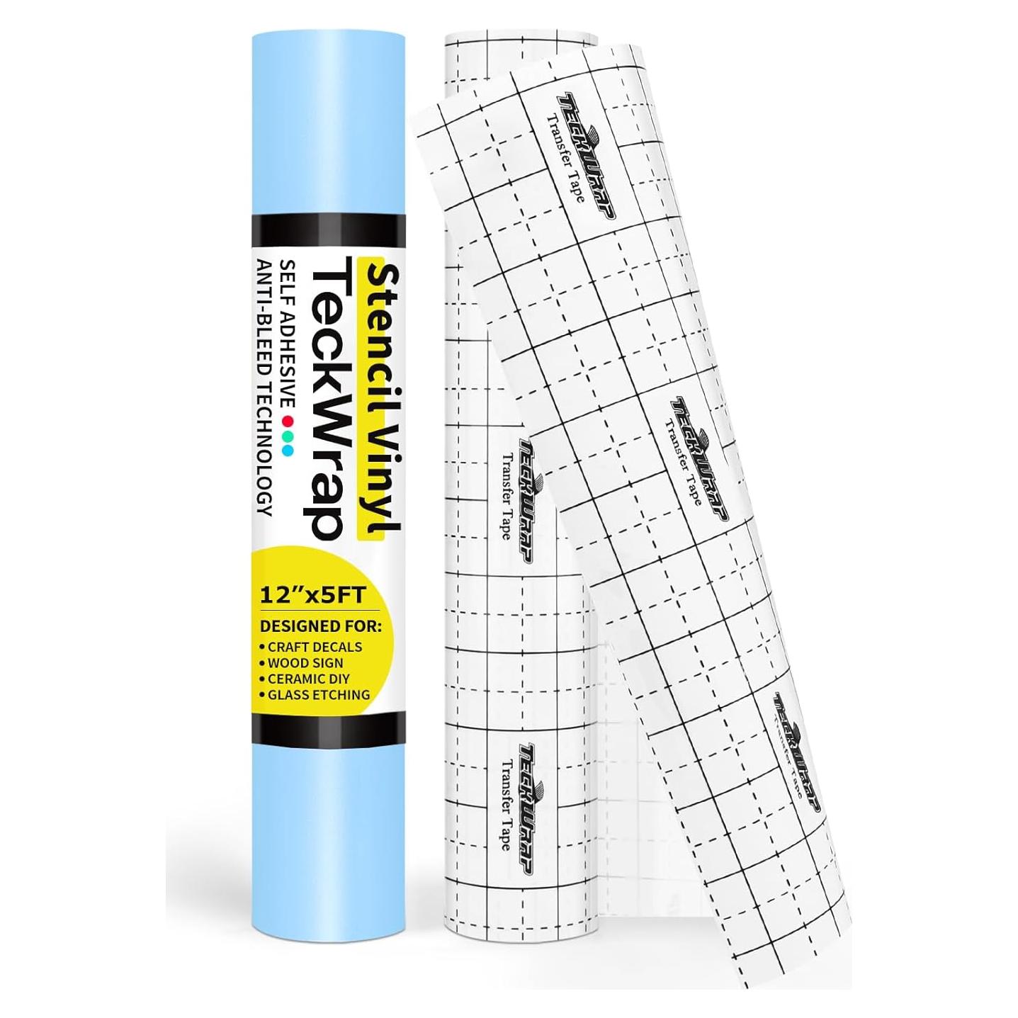 Vinilo de Plantilla TECKWRAP 1.52m Azul + Cinta de Transferencia