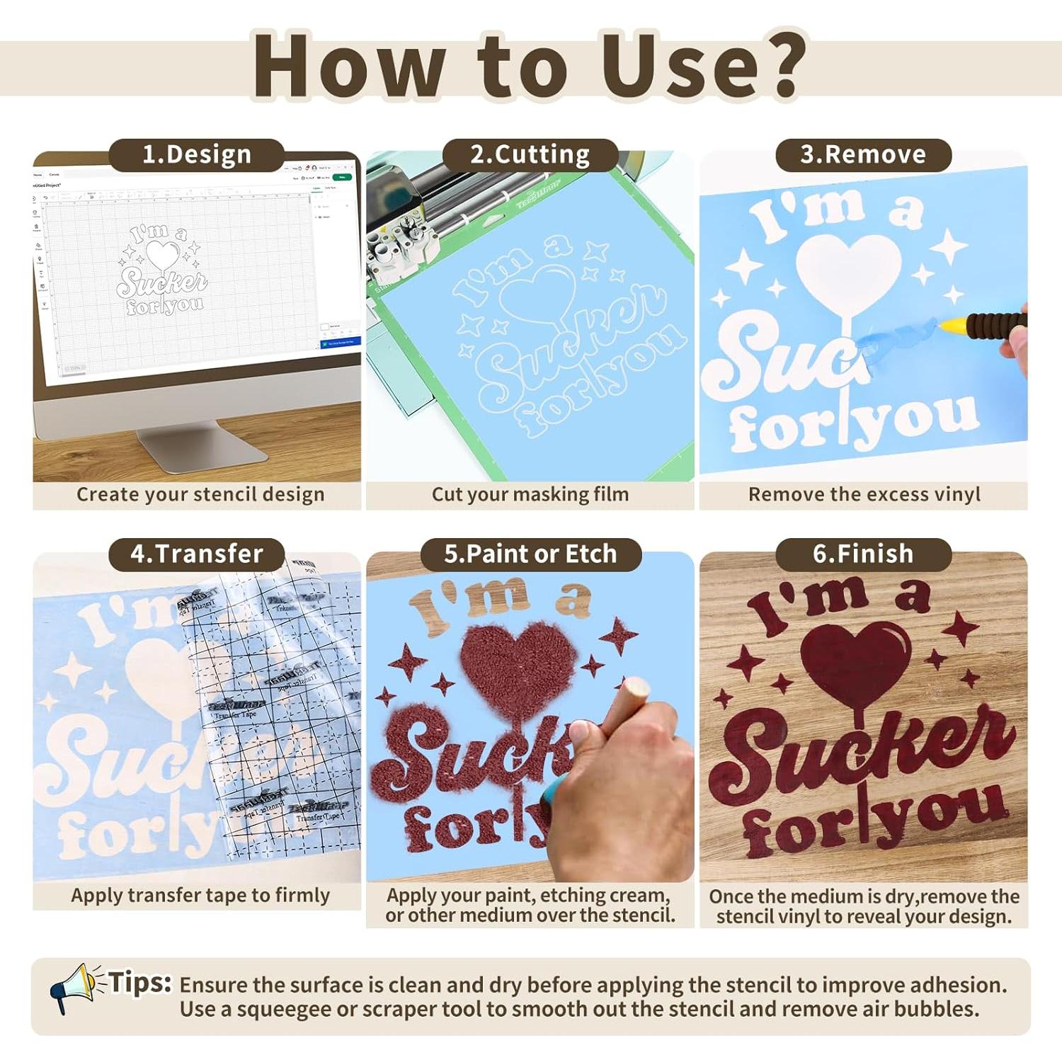 Vinilo de Plantilla TECKWRAP 1.52m Azul + Cinta de Transferencia