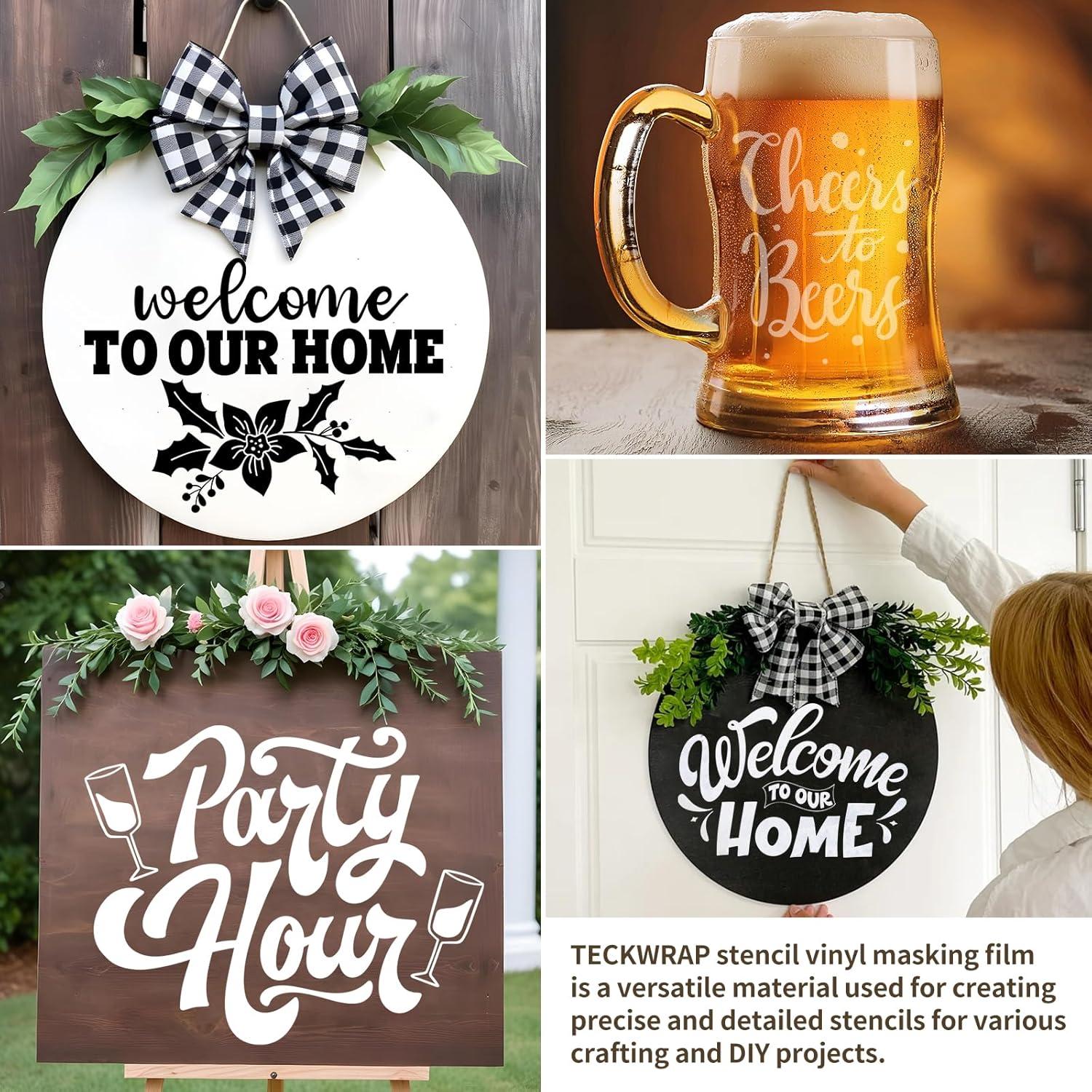 Vinilo de Plantilla TECKWRAP 1.52m Azul + Cinta de Transferencia