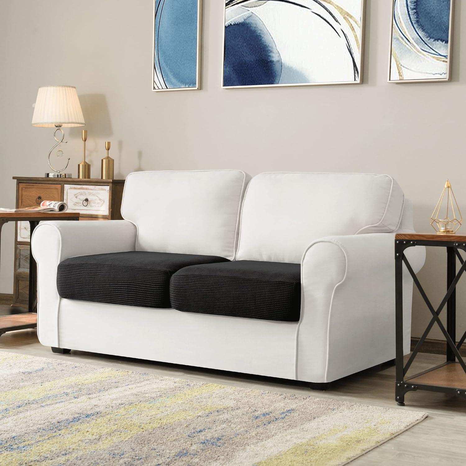 Fundas de Cojín Estirables CHUN YI 2pc Negro Jacquard