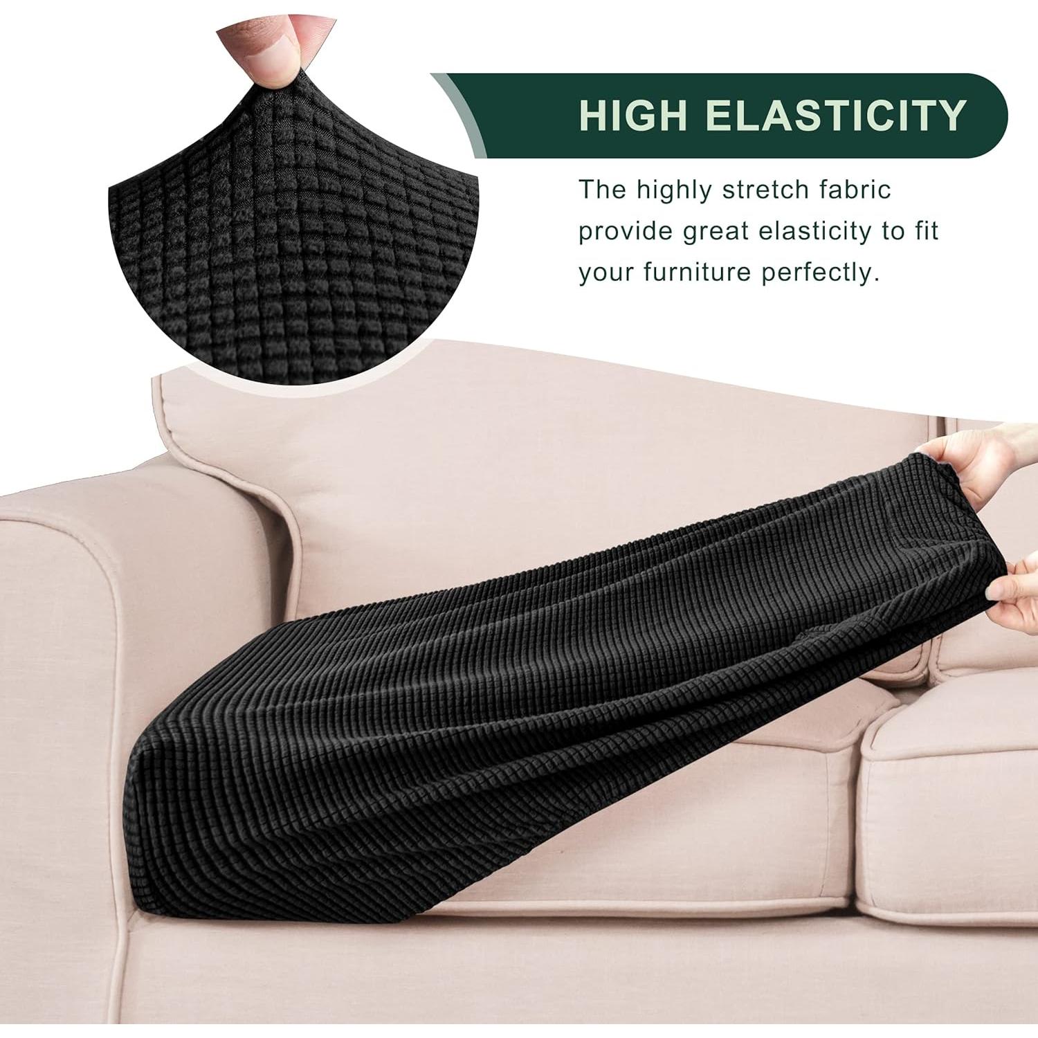 Fundas de Cojín Estirables CHUN YI 2pc Negro Jacquard