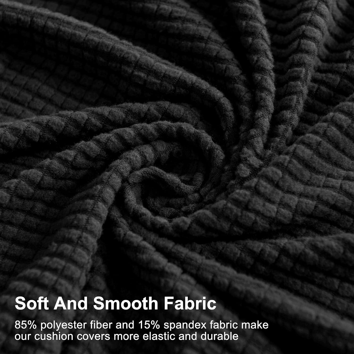 Fundas de Cojín Estirables CHUN YI 2pc Negro Jacquard