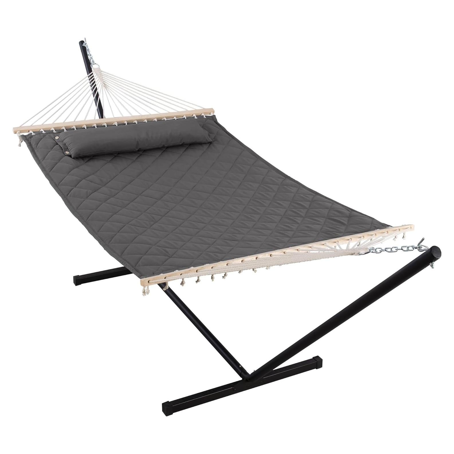 Hamaca Doble ANOW con Soporte de Acero 3.66m Gris