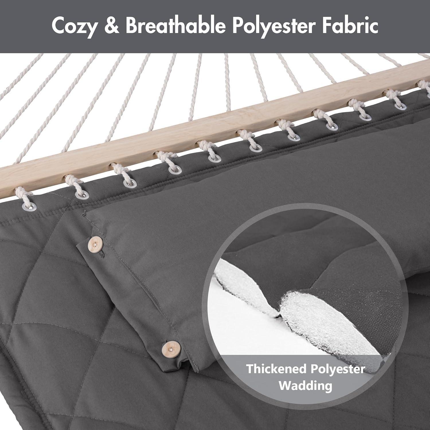 Hamaca Doble ANOW con Soporte de Acero 3.66m Gris