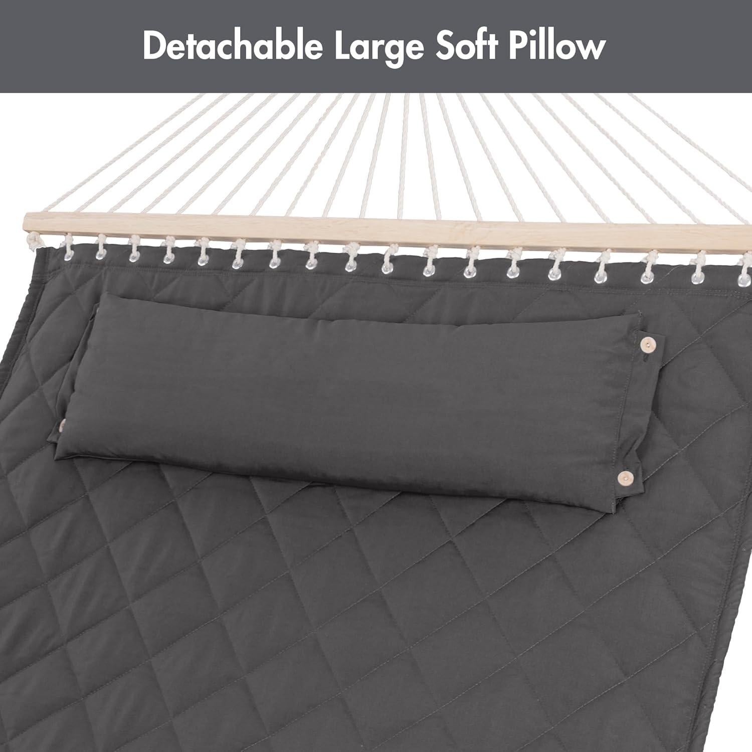 Hamaca Doble ANOW con Soporte de Acero 3.66m Gris