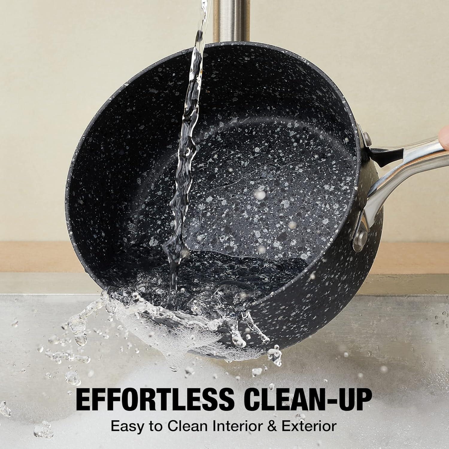 Juego de Cacerolas HLAFRG 3 Piezas Antiadherentes Negro