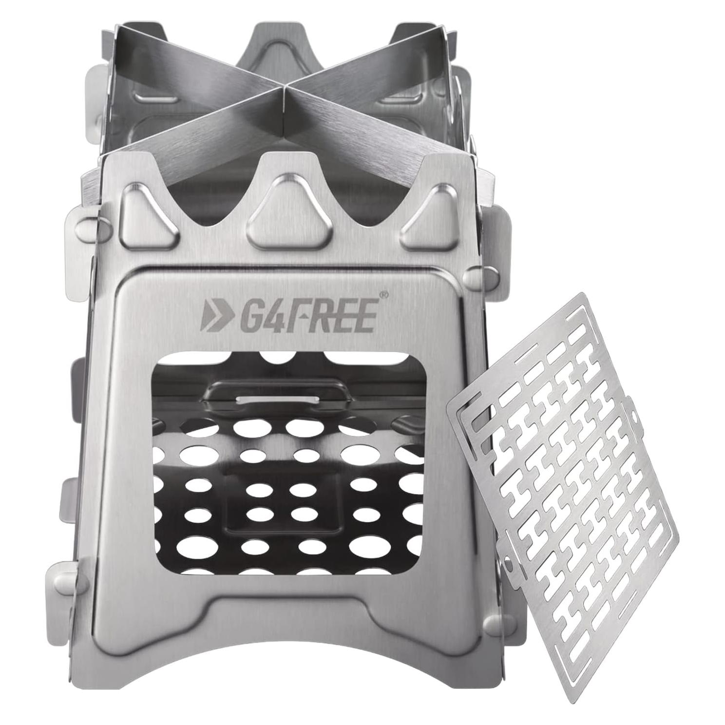 Estufa de Camping G4Free Plegable de Acero Inoxidable