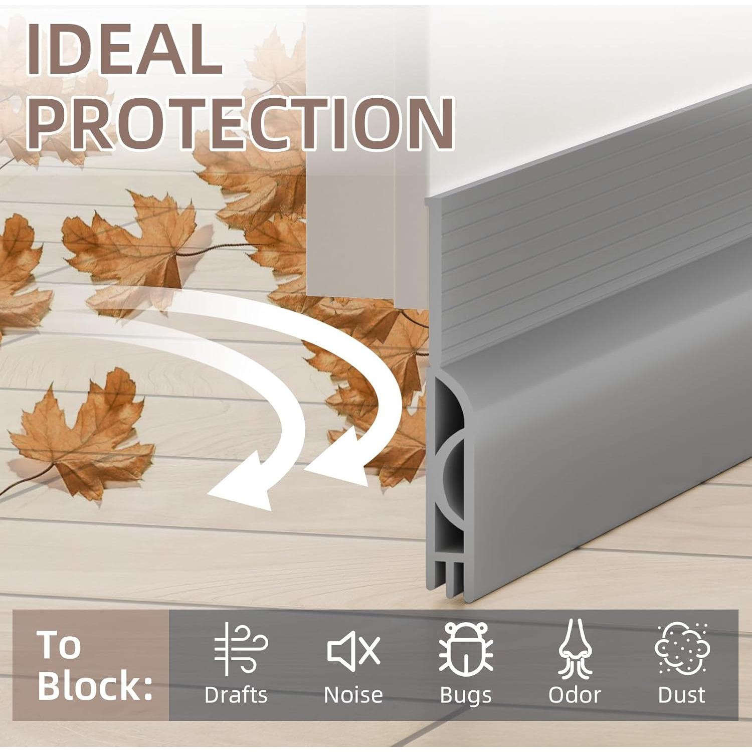 Weather Stripping Door Seal, Under Door Gap Filler, Draft Blocker Soundproof/Insulator (39", Grey)