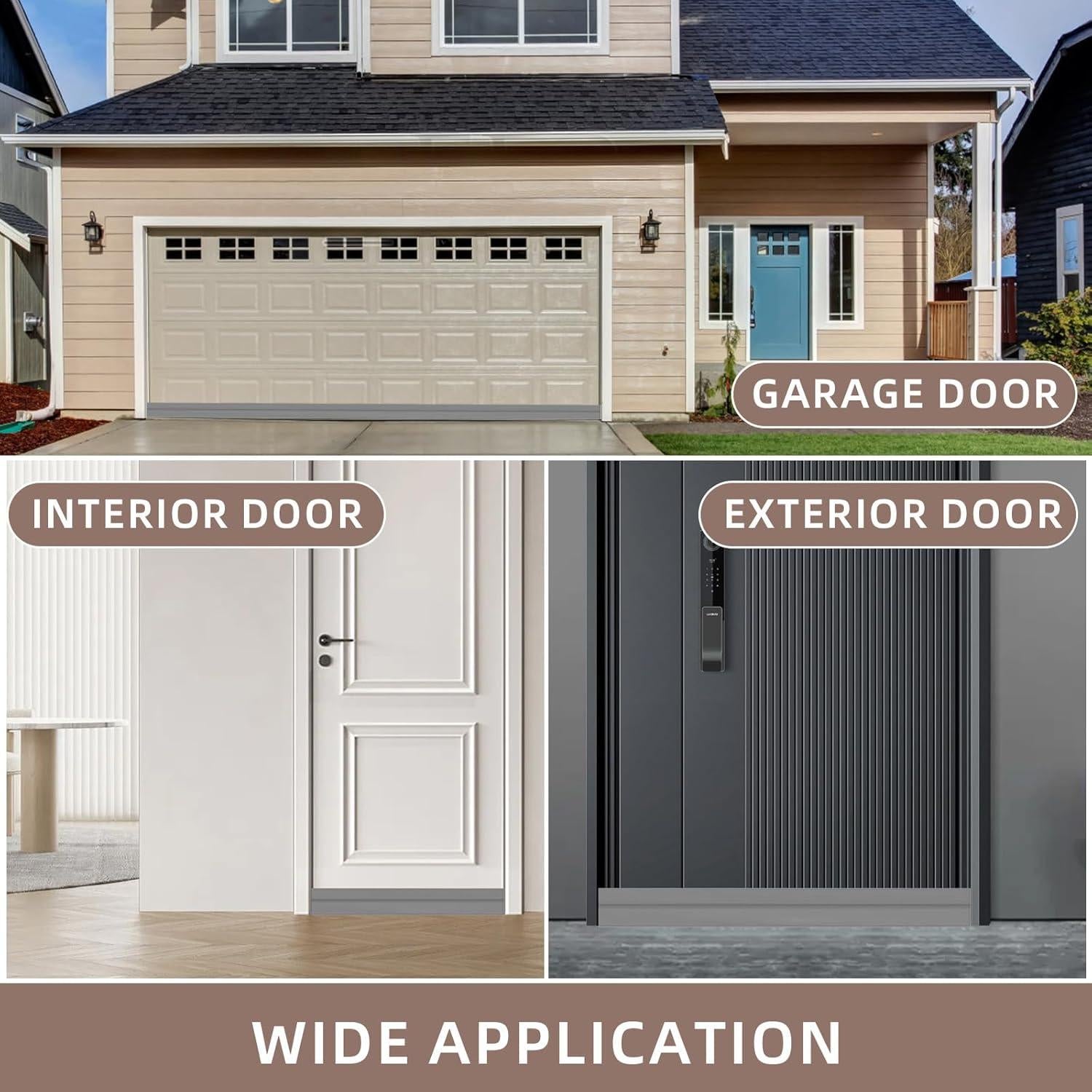 Weather Stripping Door Seal, Under Door Gap Filler, Draft Blocker Soundproof/Insulator (39", Grey)