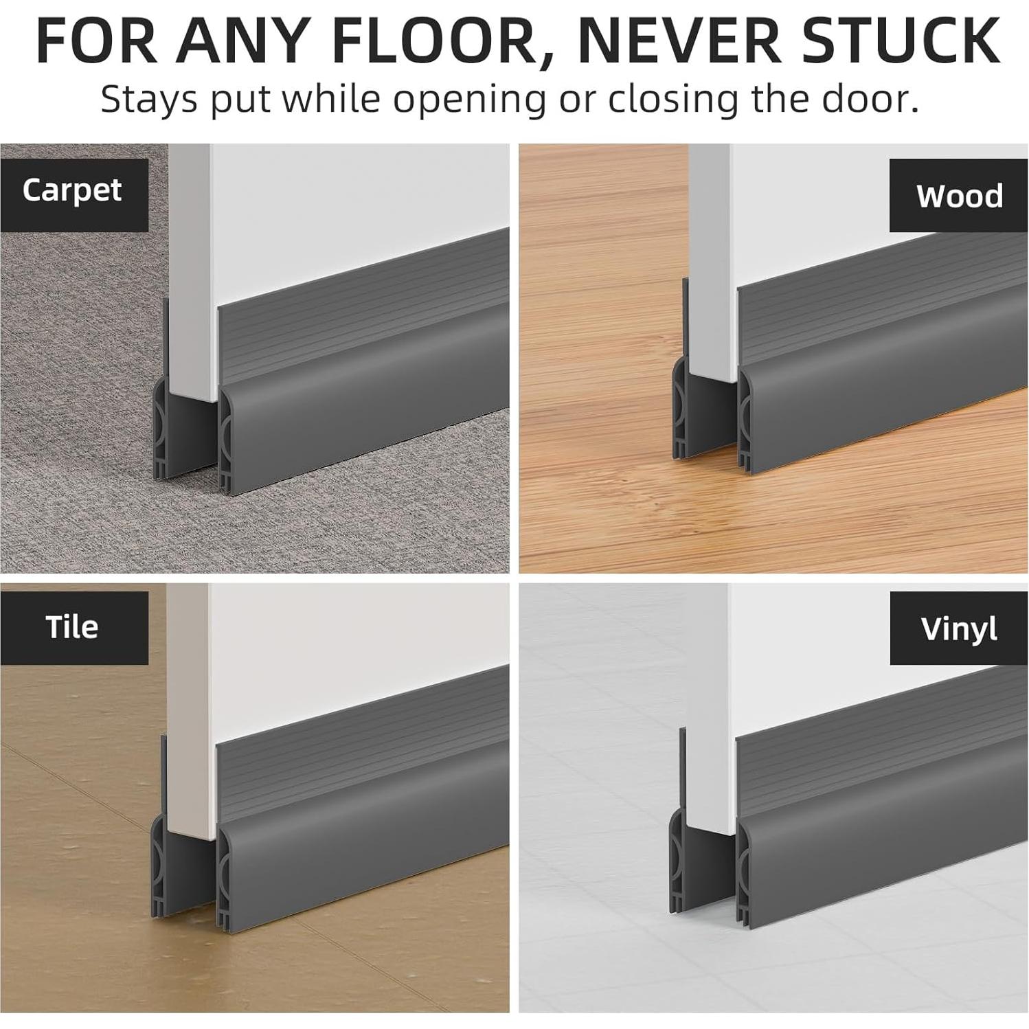 Weather Stripping Door Seal, Under Door Gap Filler, Draft Blocker Soundproof/Insulator (39", Grey)