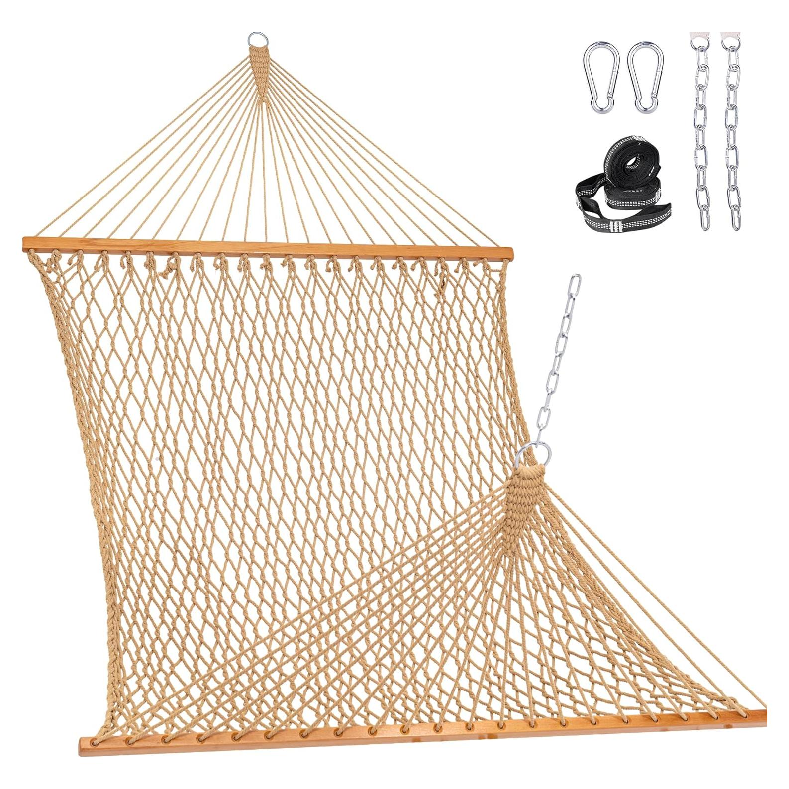 Hamaca Doble Lazy Daze Algodón 2 Personas Beige 204 kg