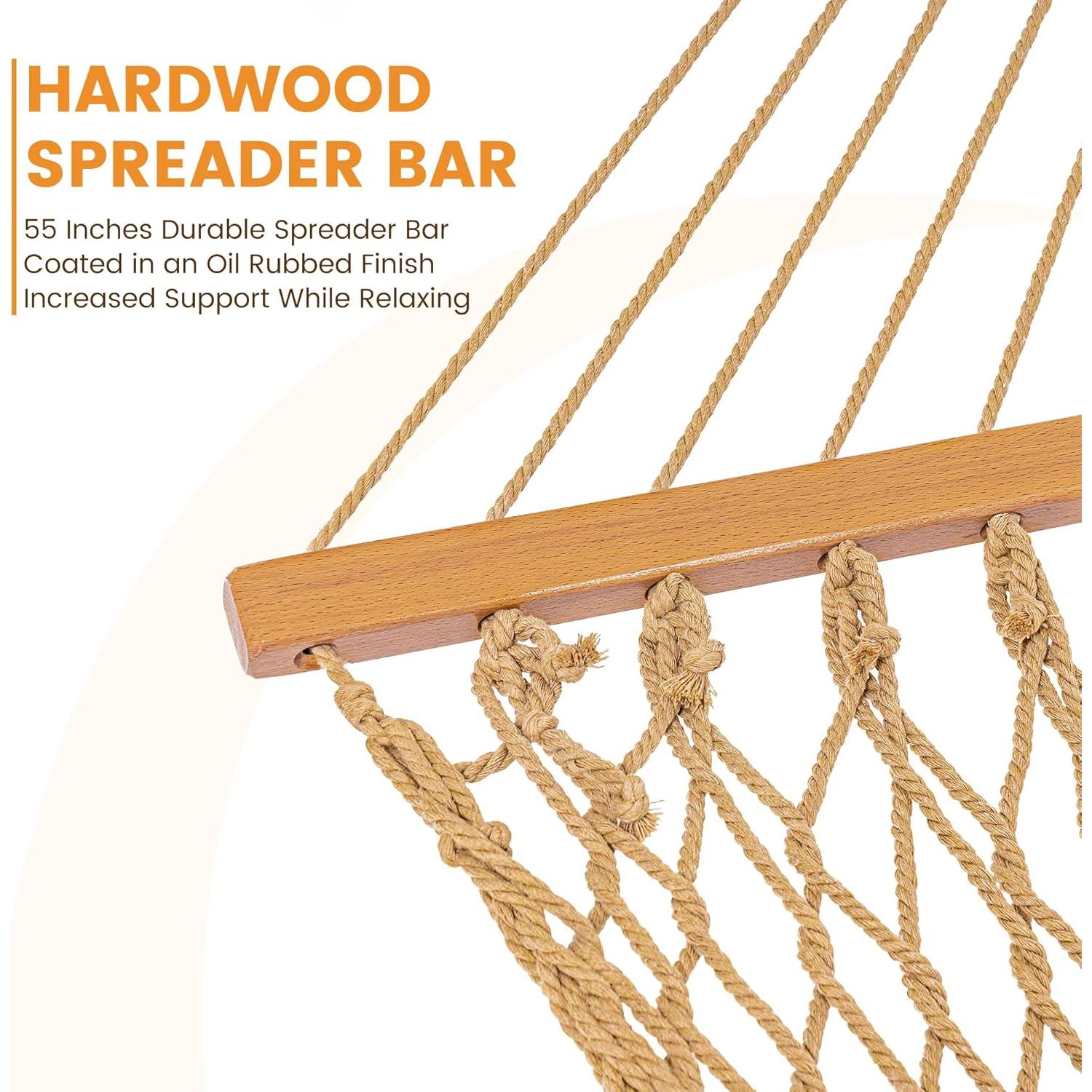 Hamaca Doble Lazy Daze Algodón 2 Personas Beige 204 kg