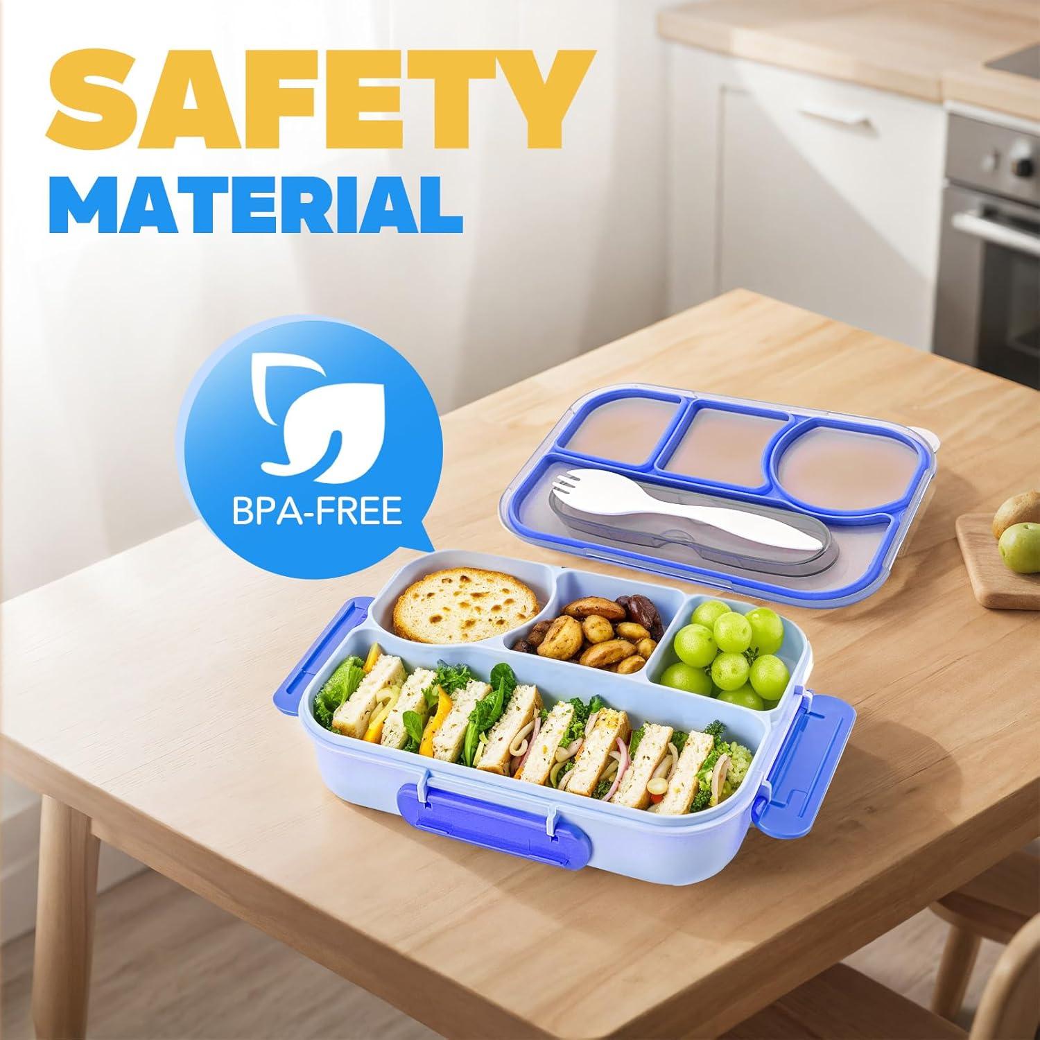 Caja Bento Adulto EASYFUN 1000ml 4 Compartimentos Azul