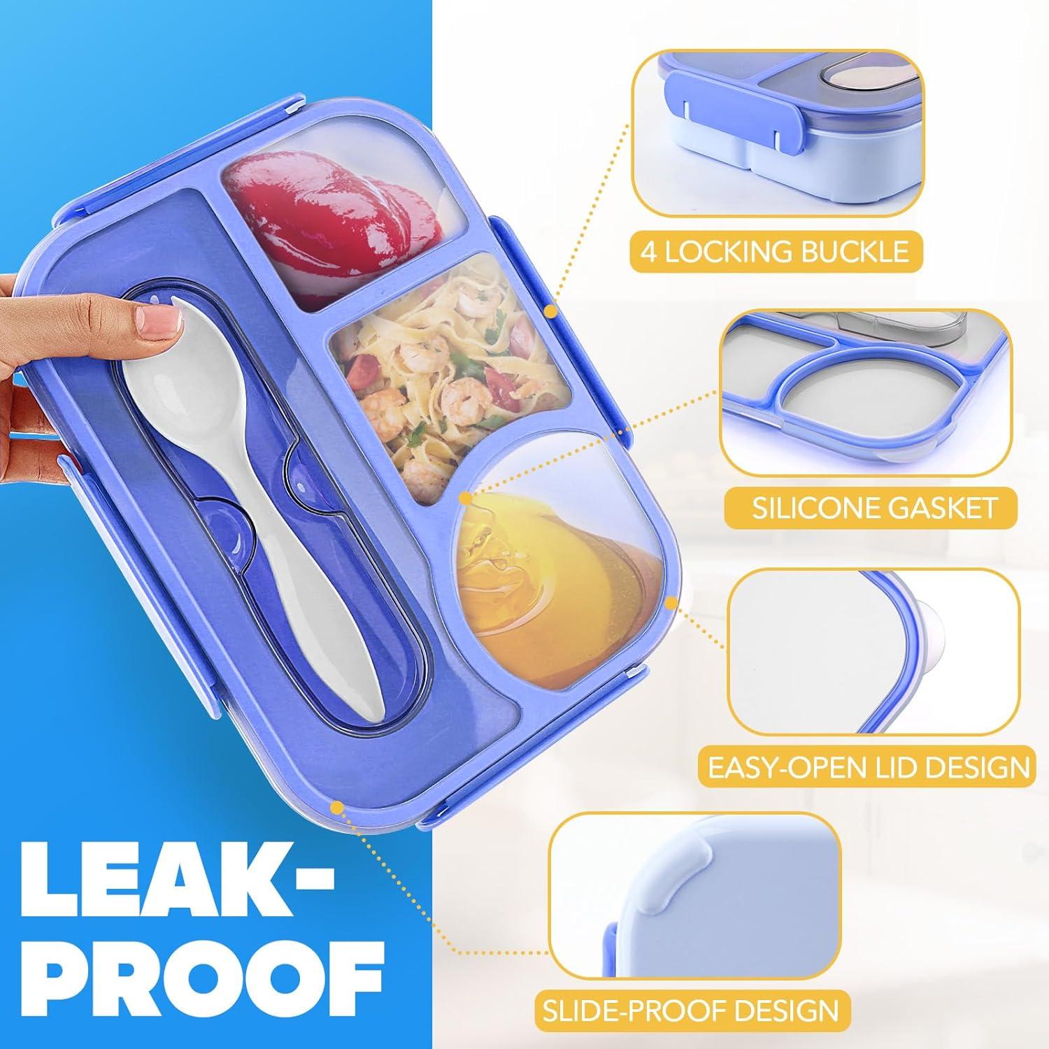 Caja Bento Adulto EASYFUN 1000ml 4 Compartimentos Azul