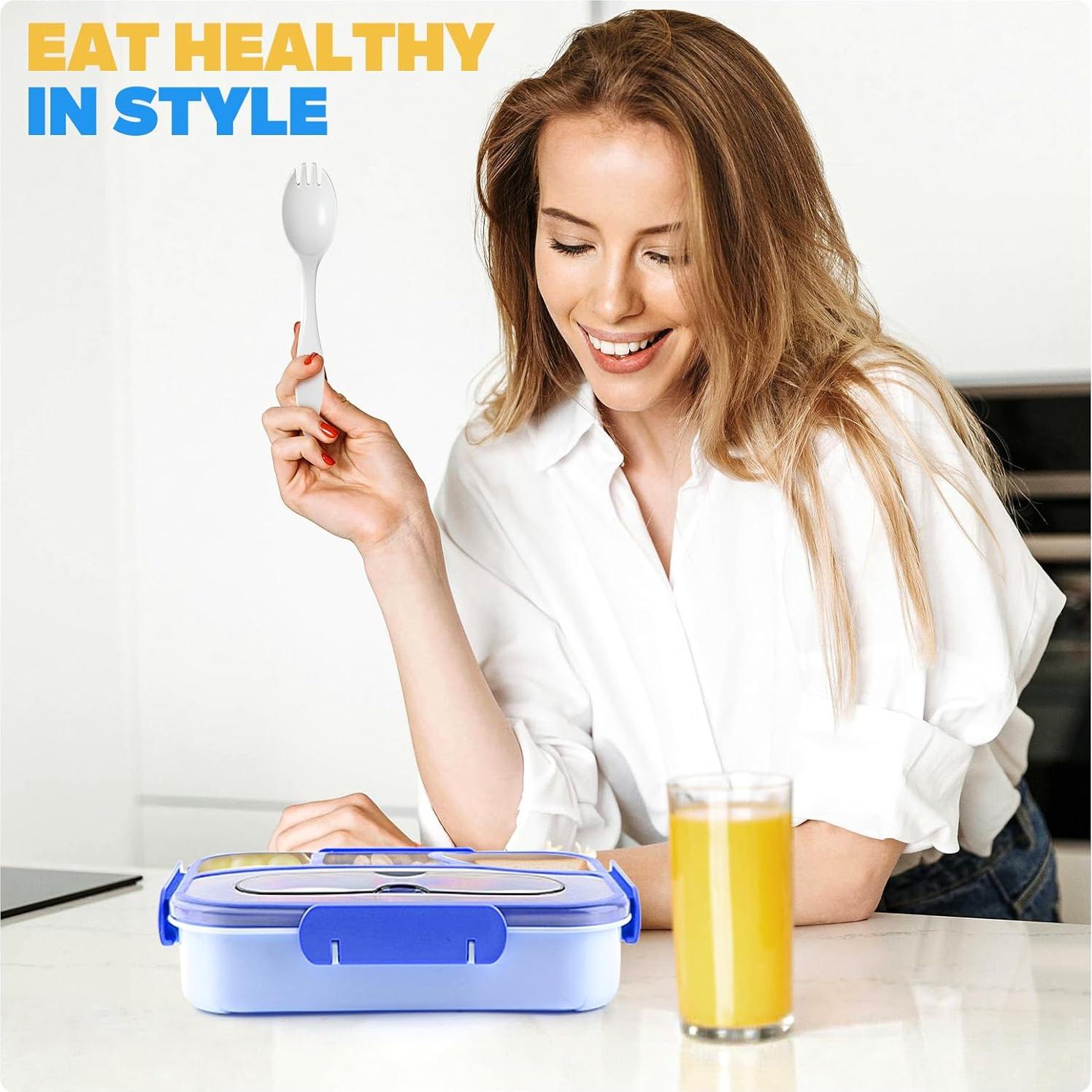 Caja Bento Adulto EASYFUN 1000ml 4 Compartimentos Azul