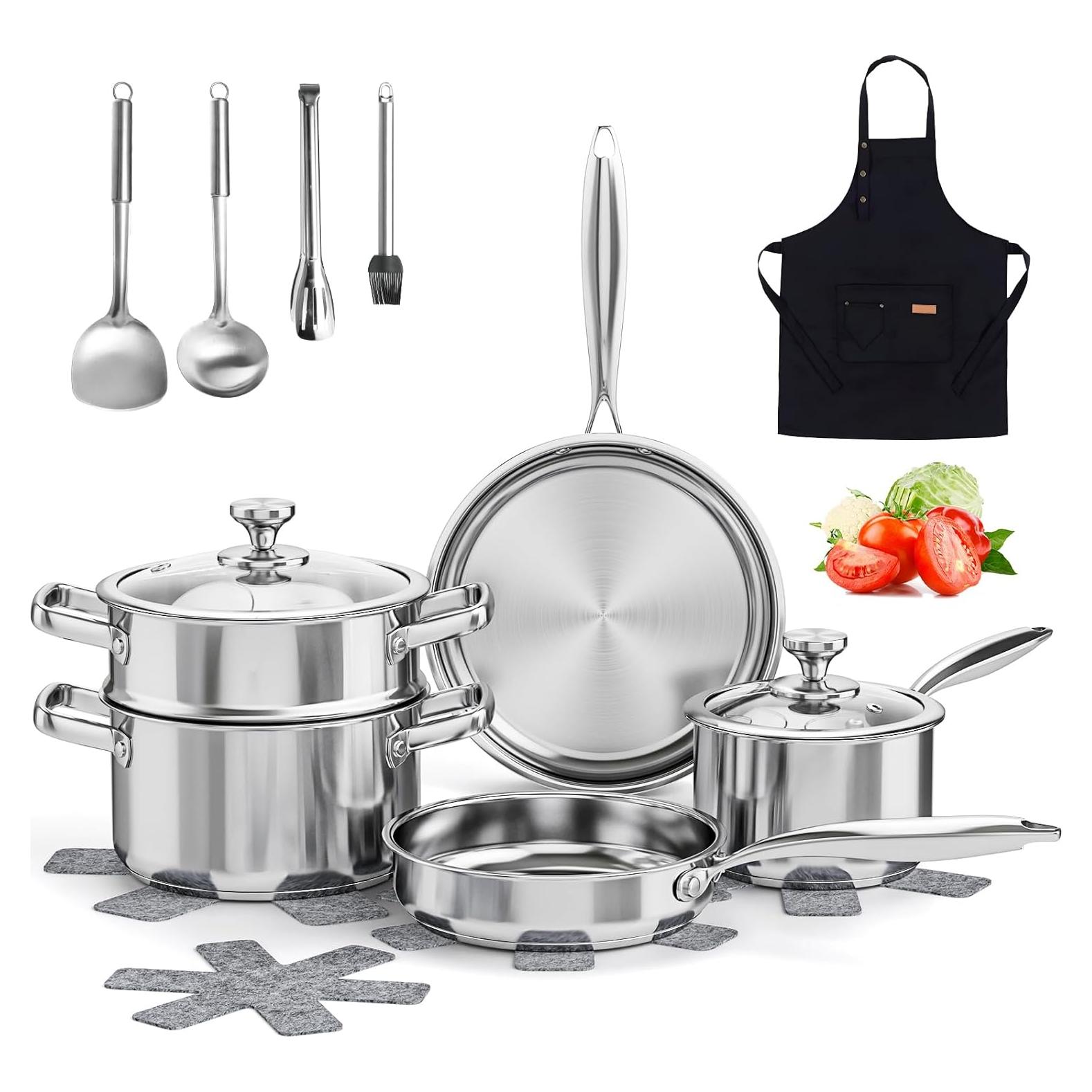 Juego de Utensilios de Cocina ASKSCICI 16 Piezas Acero Inoxidable