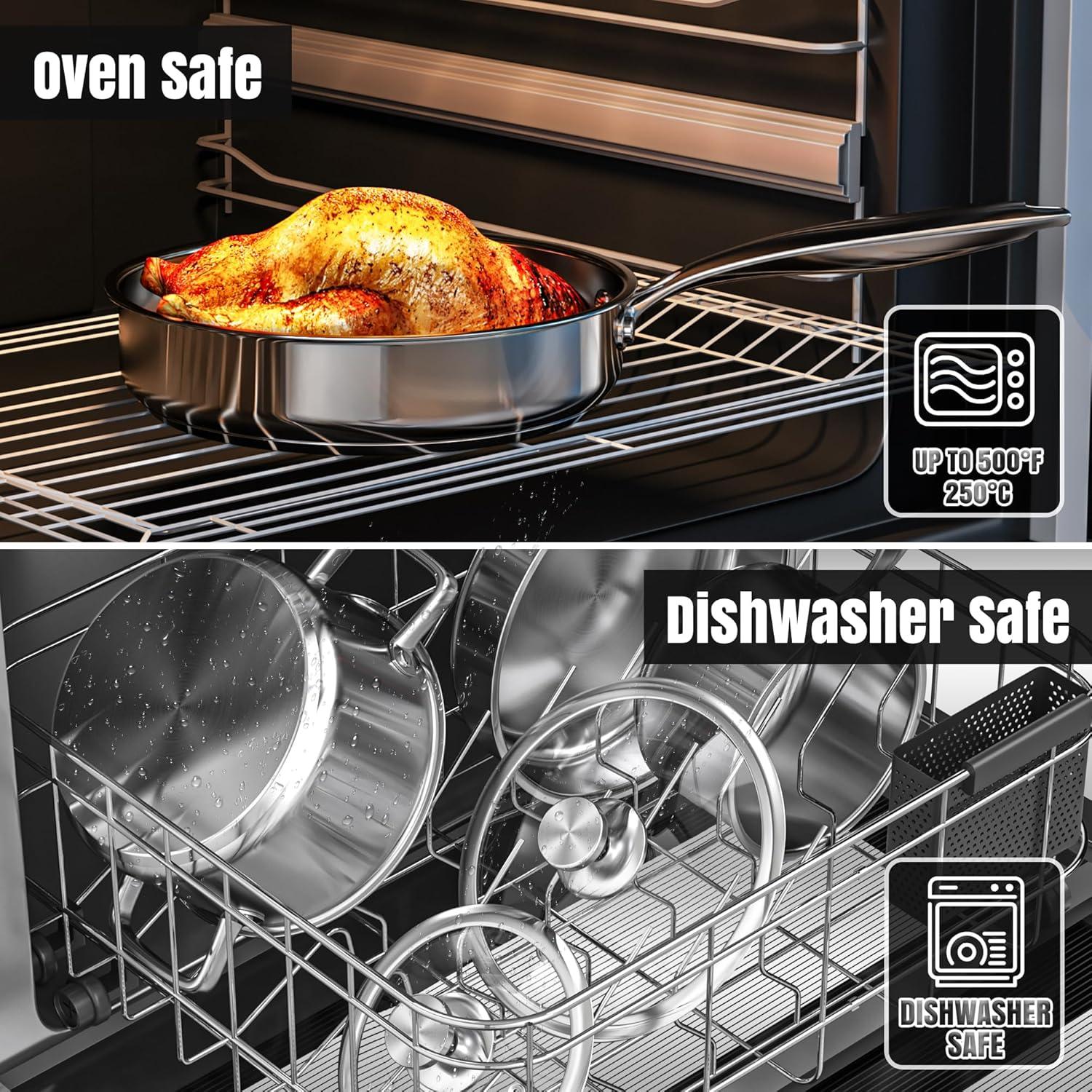 Juego de Utensilios de Cocina ASKSCICI 16 Piezas Acero Inoxidable