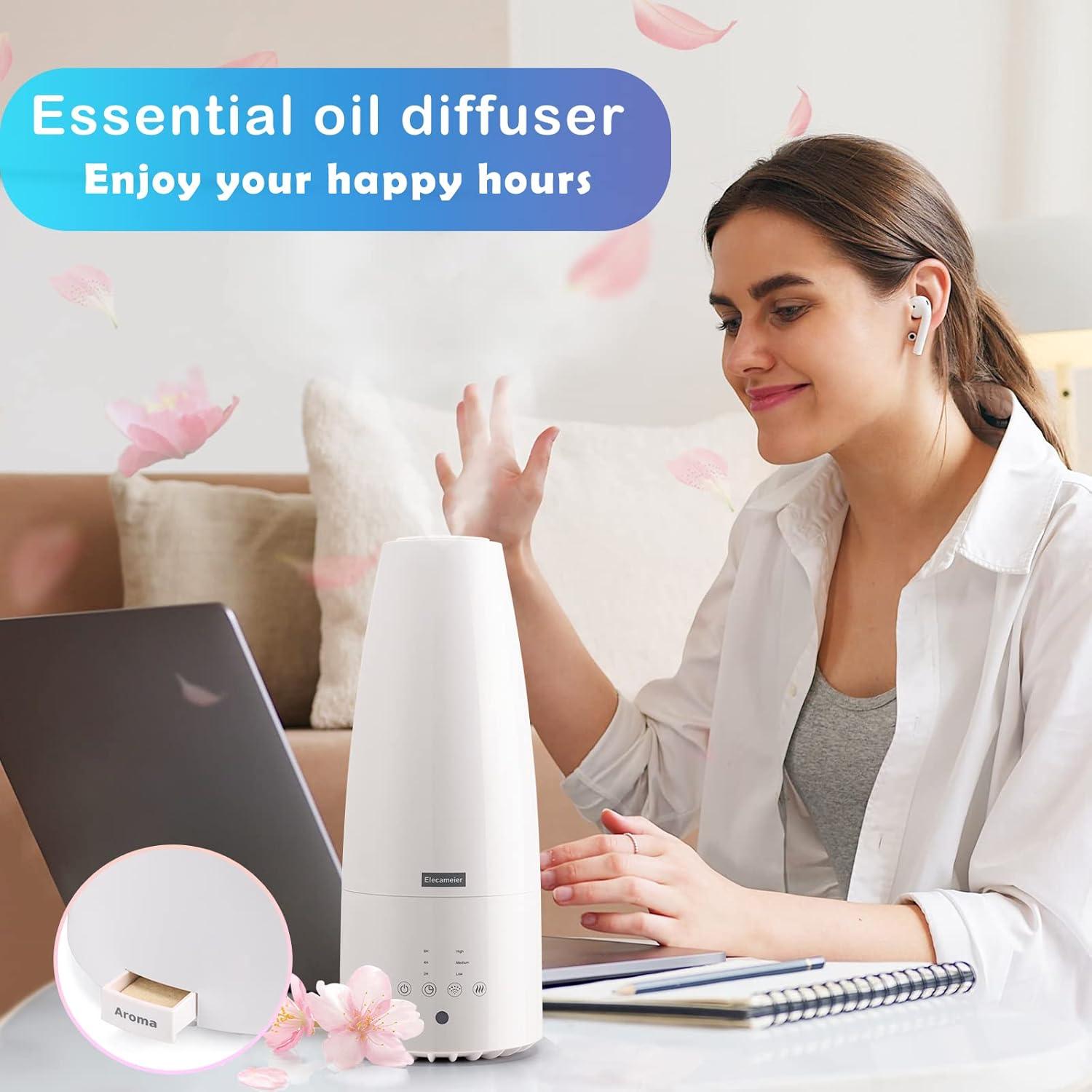 Warm and Cool Mist Humidifier for Home/Bedroom with Remote Control 2.3L Smart Air Humidifier for Desk/Office/Bedroom 25dB Whisper Quiet with Auto Shut off