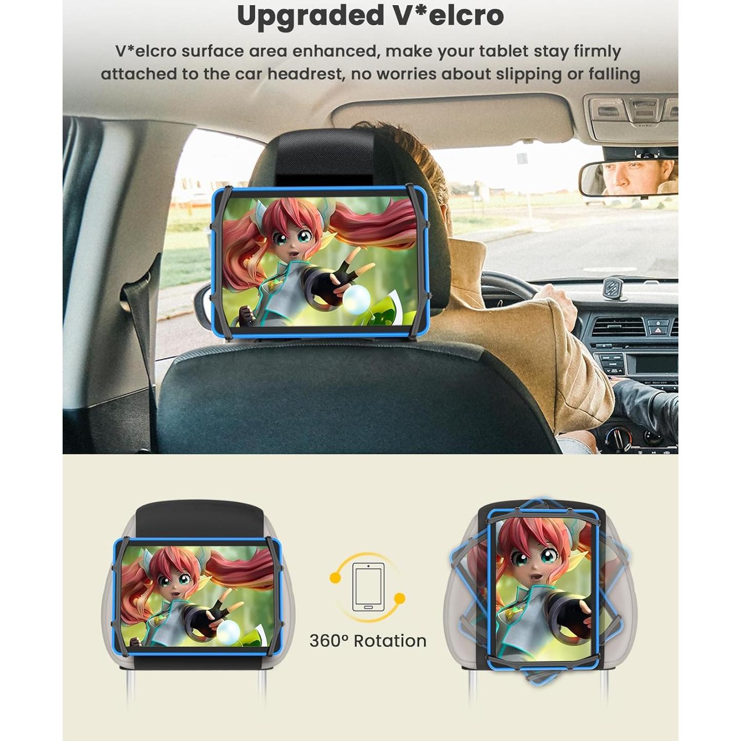 Soporte de Tableta para Coche WONNIE - 2 Paquete, Ajustable 7-12.9"