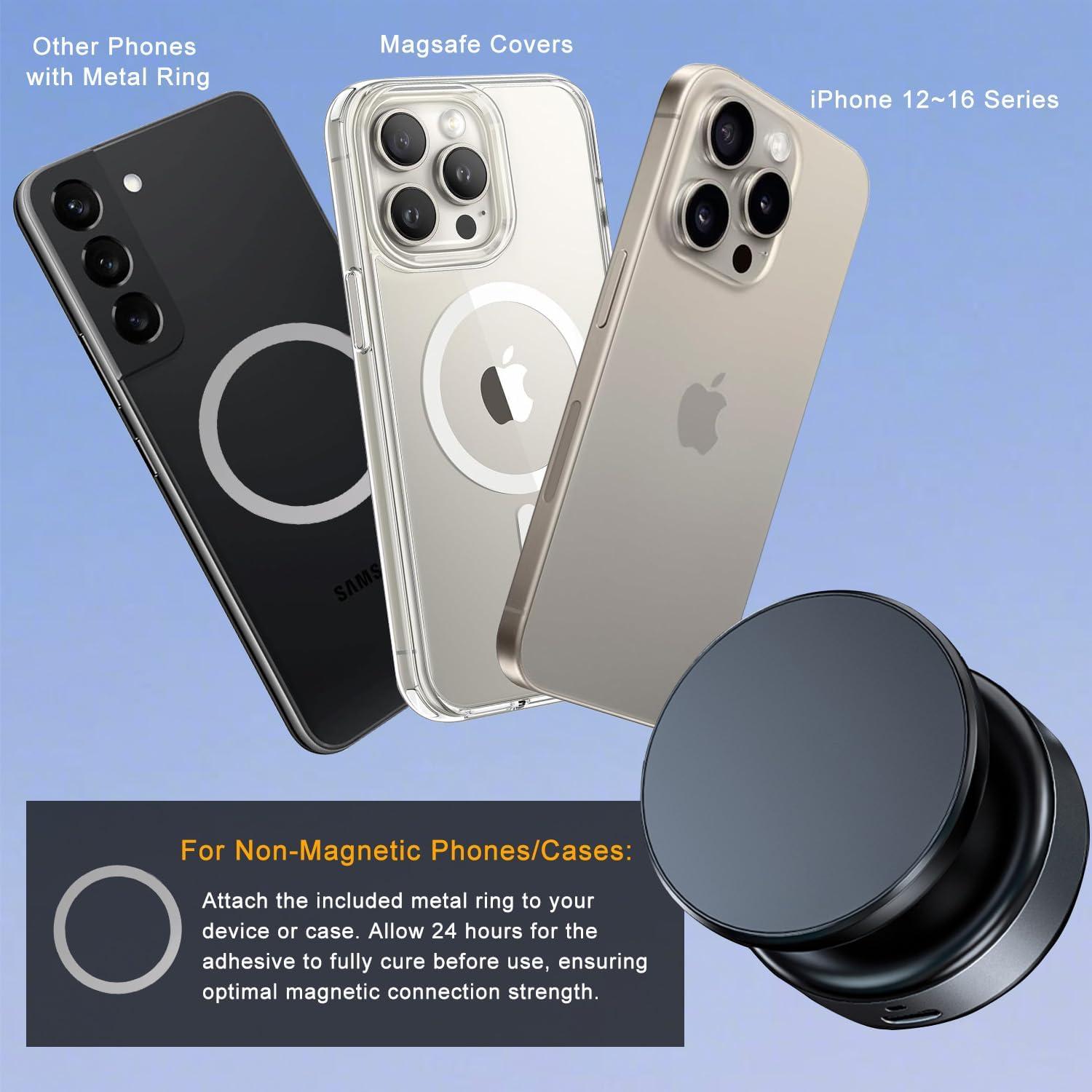 Soporte Magnético de Teléfono Jkoailiwi Ajustable 360 Negro