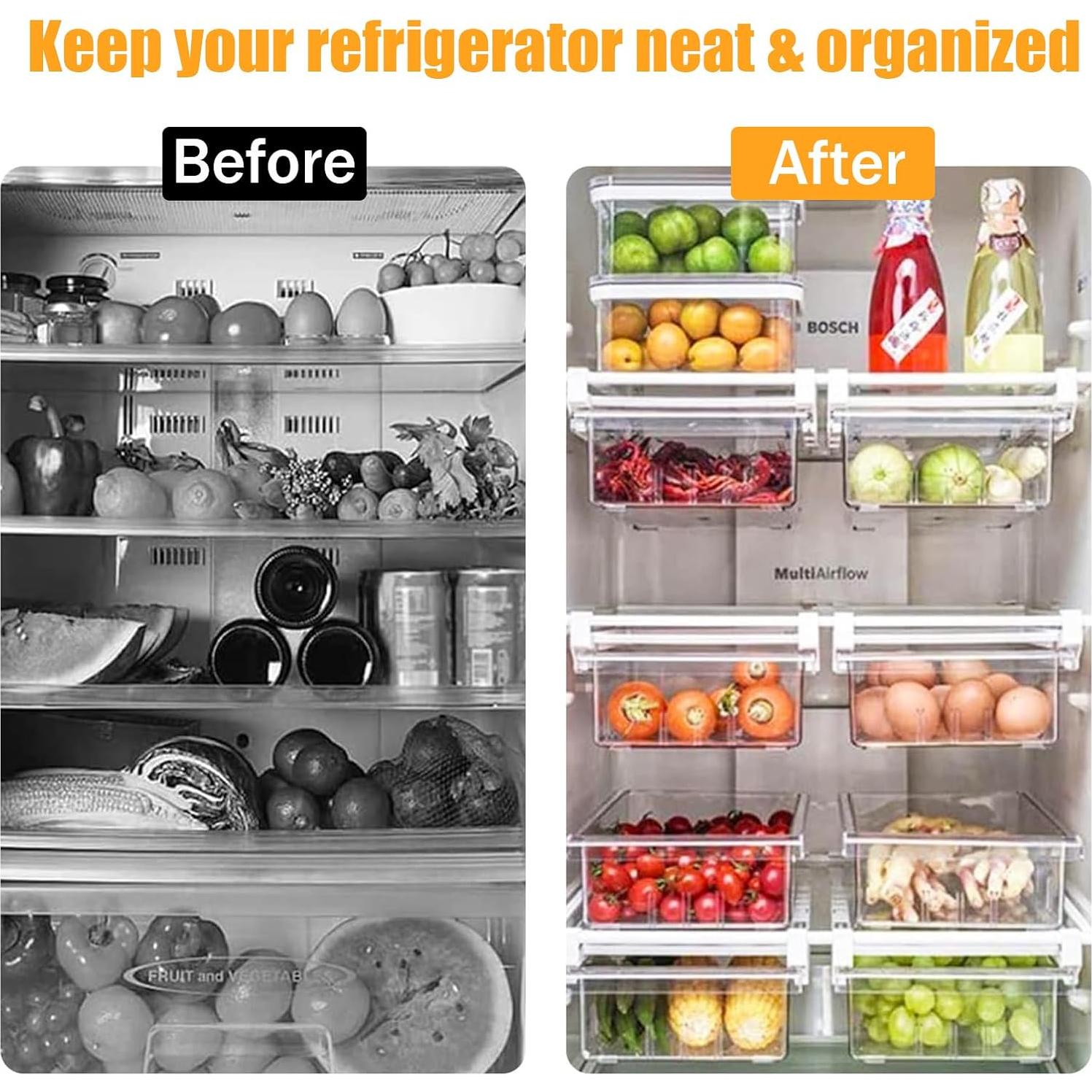 Cajones Organizador de Refrigerador URALFA 2 Paquete Ajustables 30x30 cm