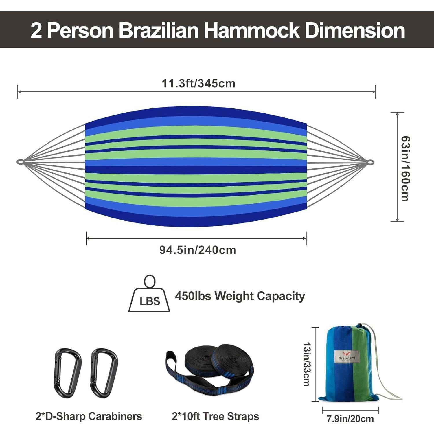 Hamaca Doble Chulim 240x160cm para 2 Personas, Algodón