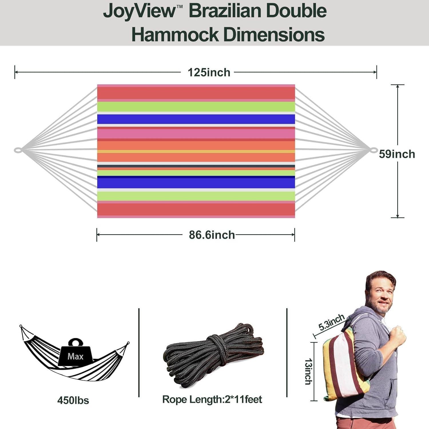 Hamaca Doble JoyView Extra Grande 220x150 cm Rayas Color