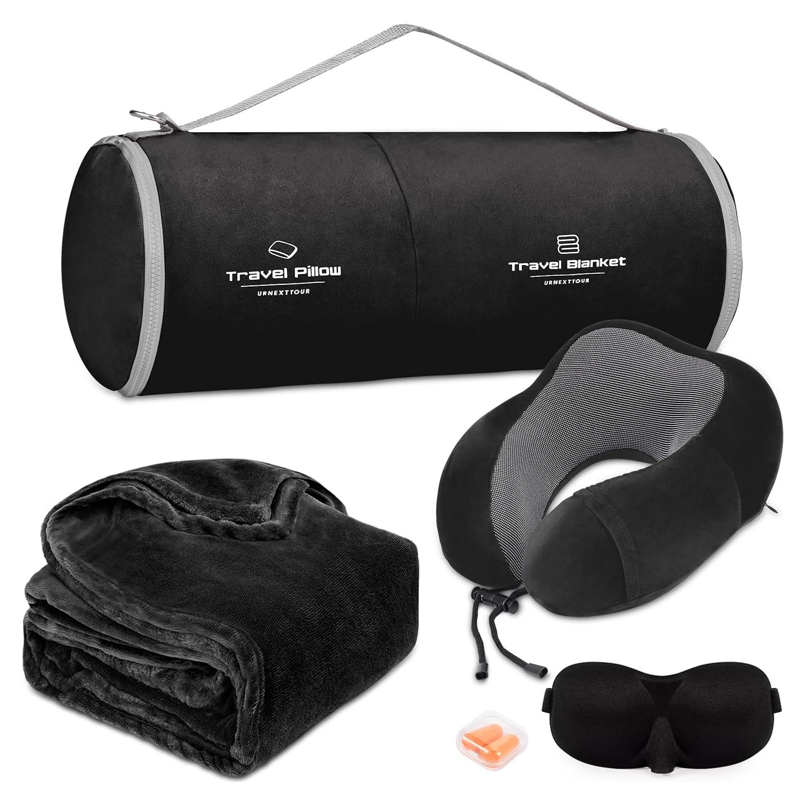 Juego de Almohada y Manta de Viaje Urnexttour Espuma de Memoria