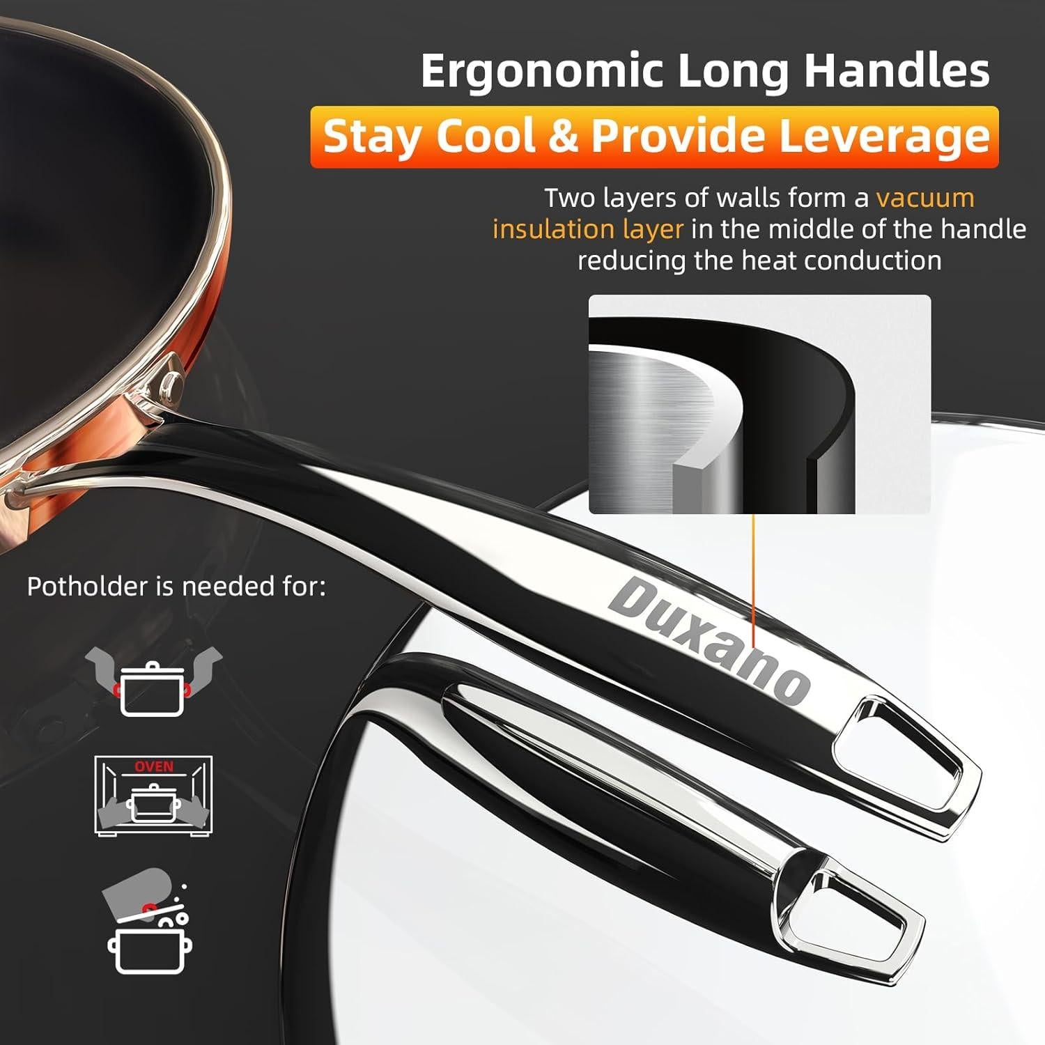 Juego de Ollas y Sartenes DUXANO 14 Piezas Cerámica Antiadherente