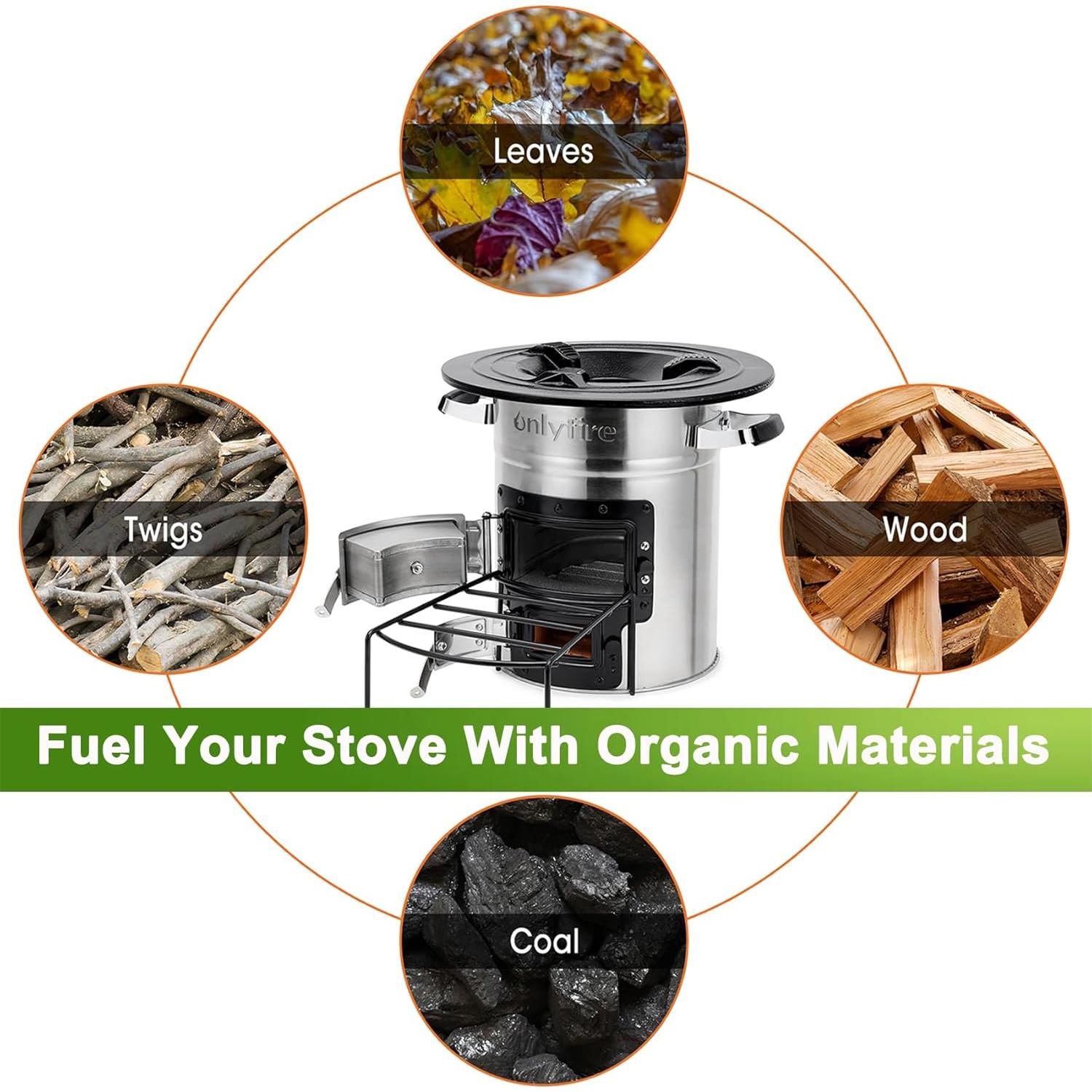 Estufa de Camping Onlyfire de Acero Inoxidable 32.3 cm